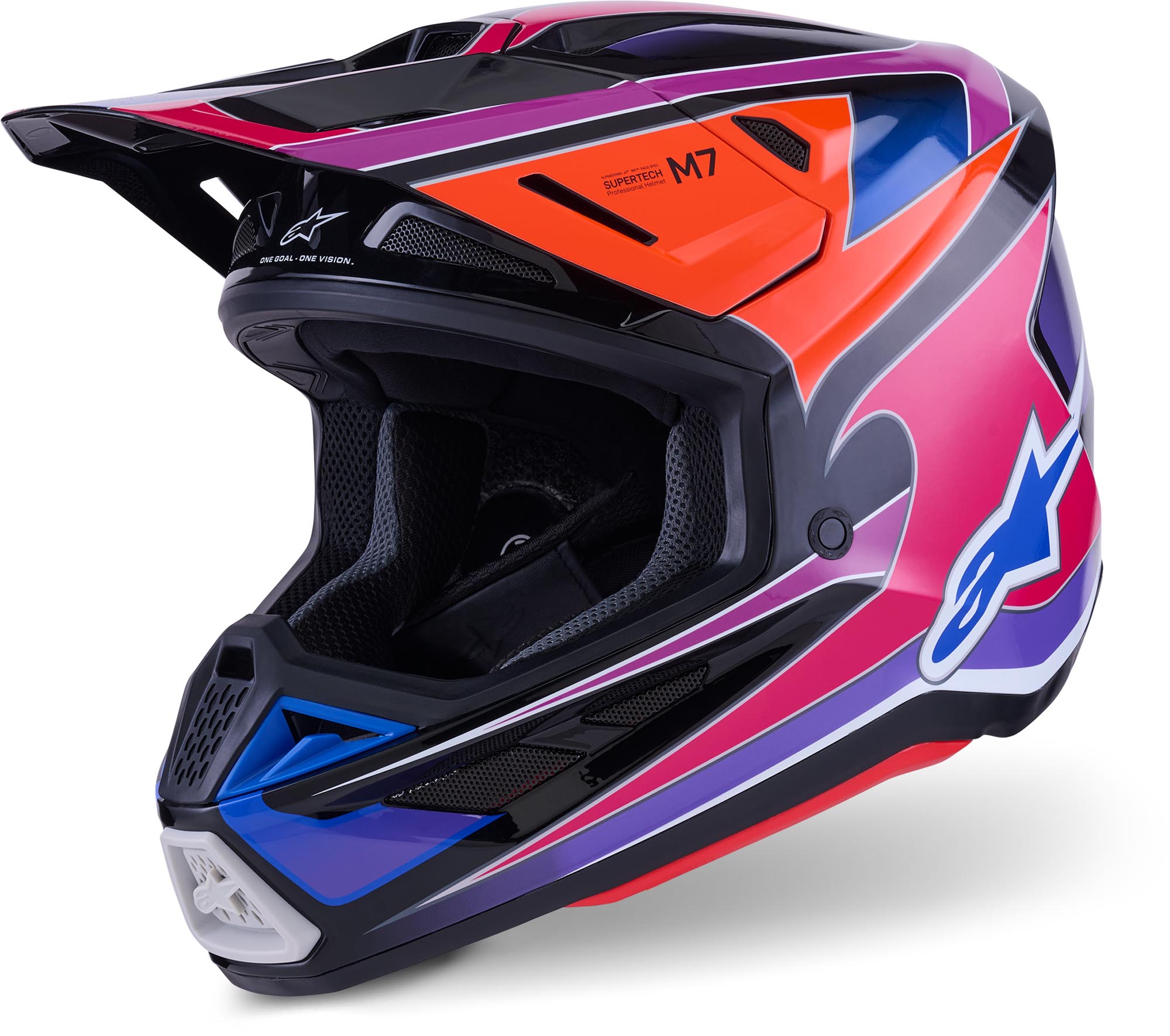 Alpinestars S-M7 Fuse Motocross Helmet, blue-purple, Size M for Men-image-967140002