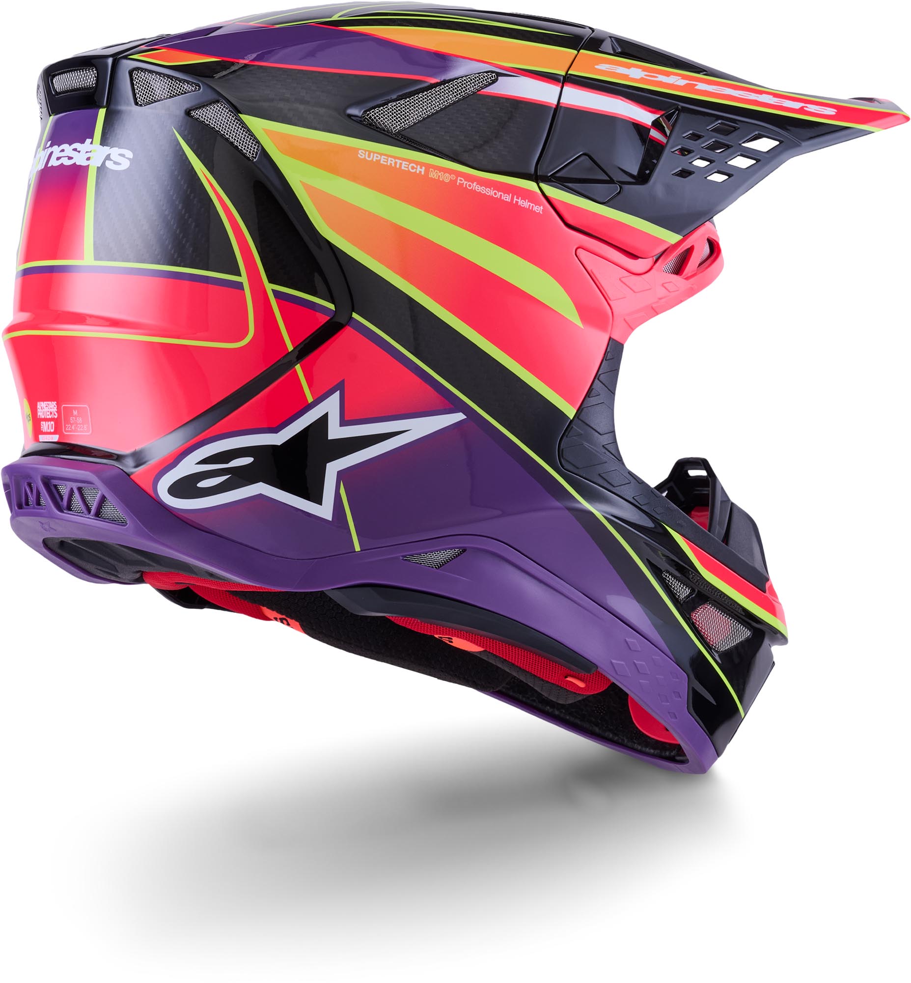 Side view of Alpinestars Supertech S-M10 Era 2025 Motocross Helmet, multicolored, Size XL for Men