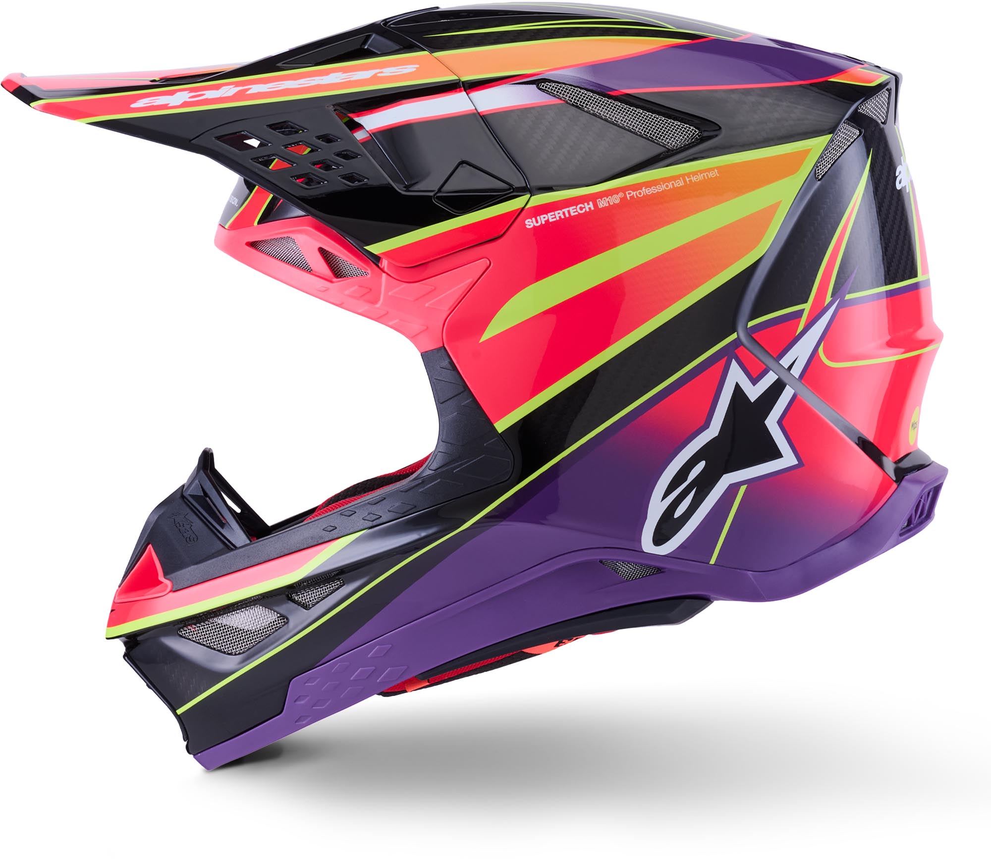 Side view of Alpinestars Supertech S-M10 Era 2025 Motocross Helmet, multicolored, Size XL for Men