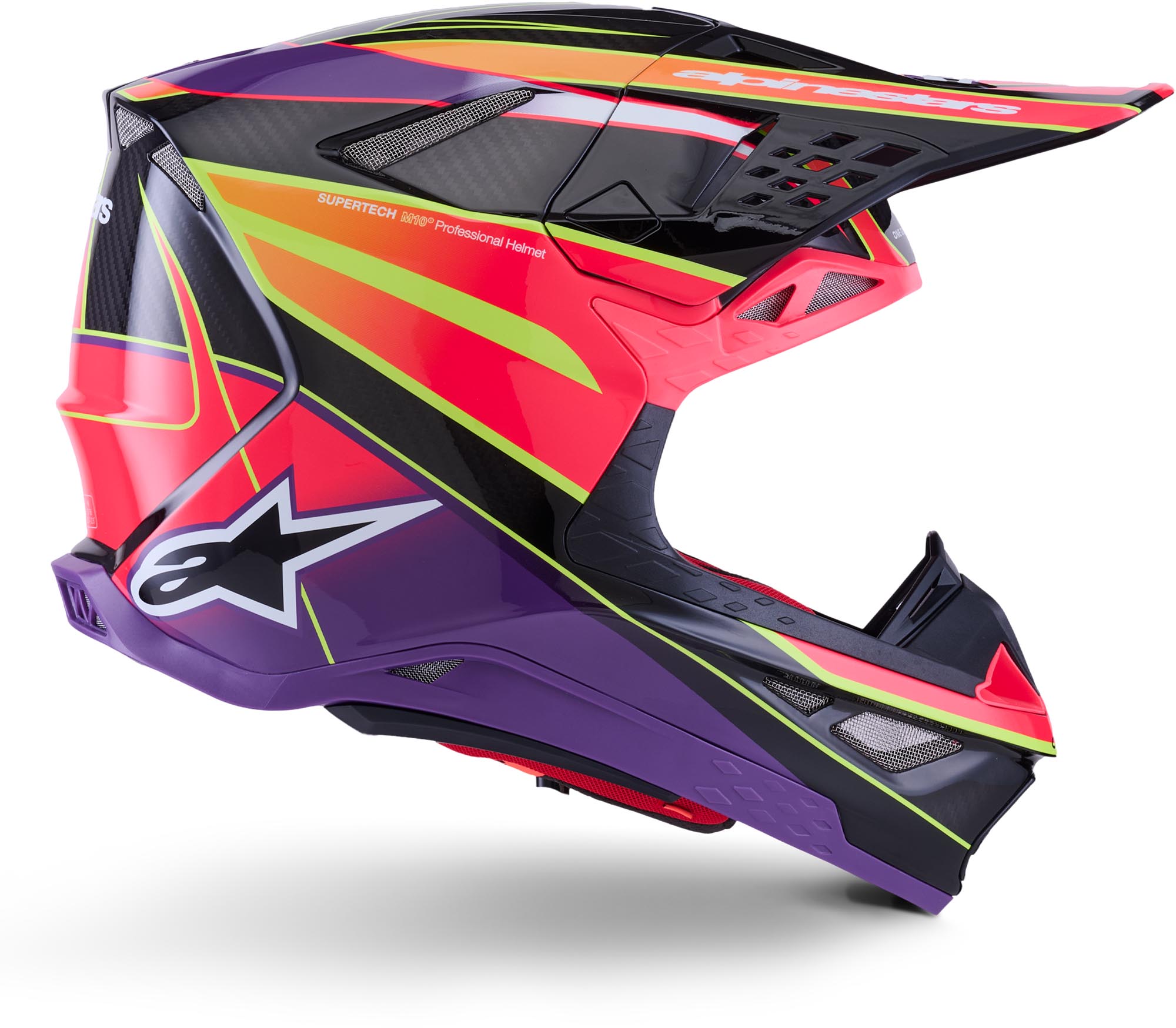 Side view of Alpinestars Supertech S-M10 Era 2025 Motocross Helmet, multicolored, Size XL for Men