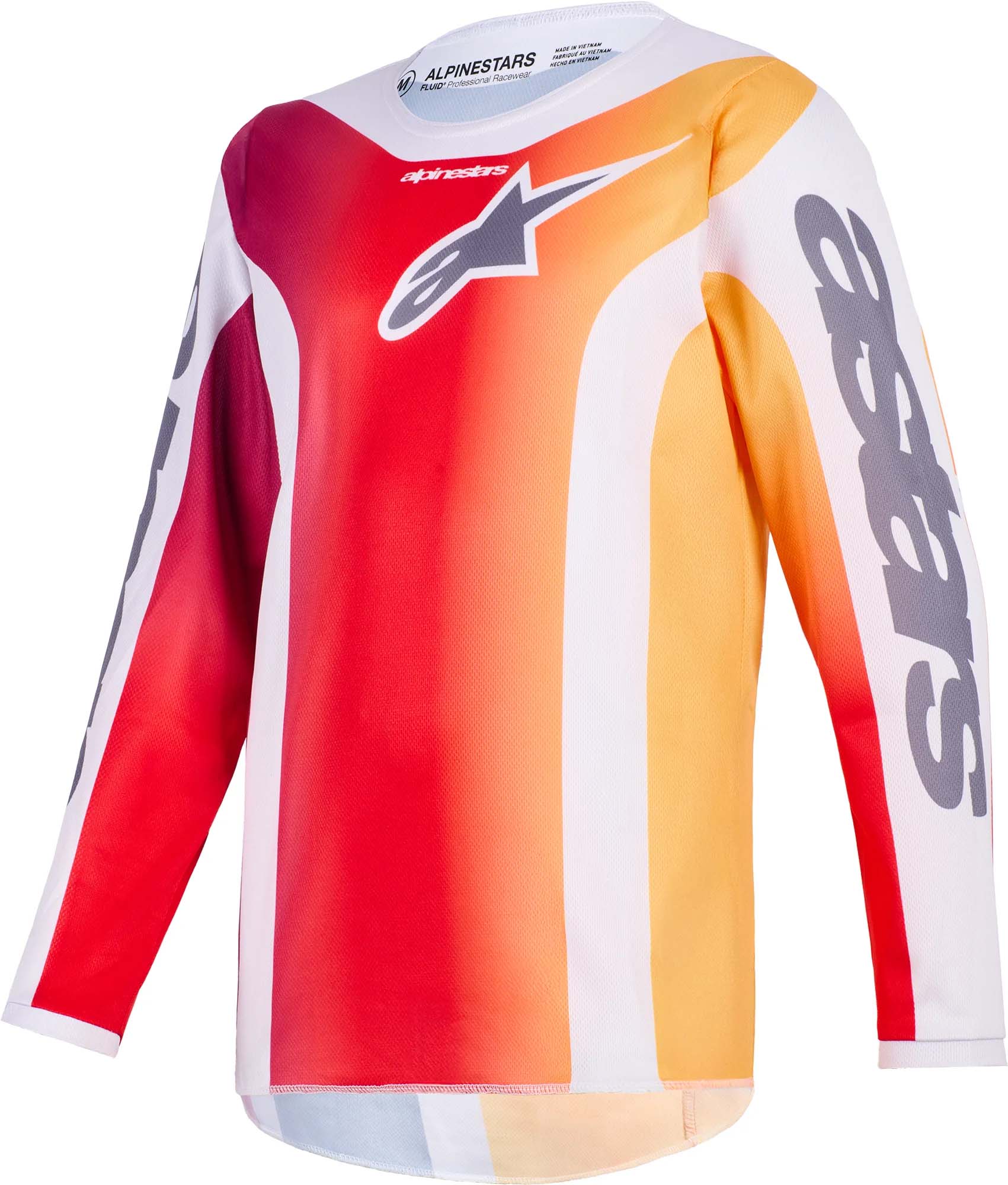 Alpinestars Unisex Grey Red Fluid Portl Youth Motocross Jersey, Grey-Red, Size Xl