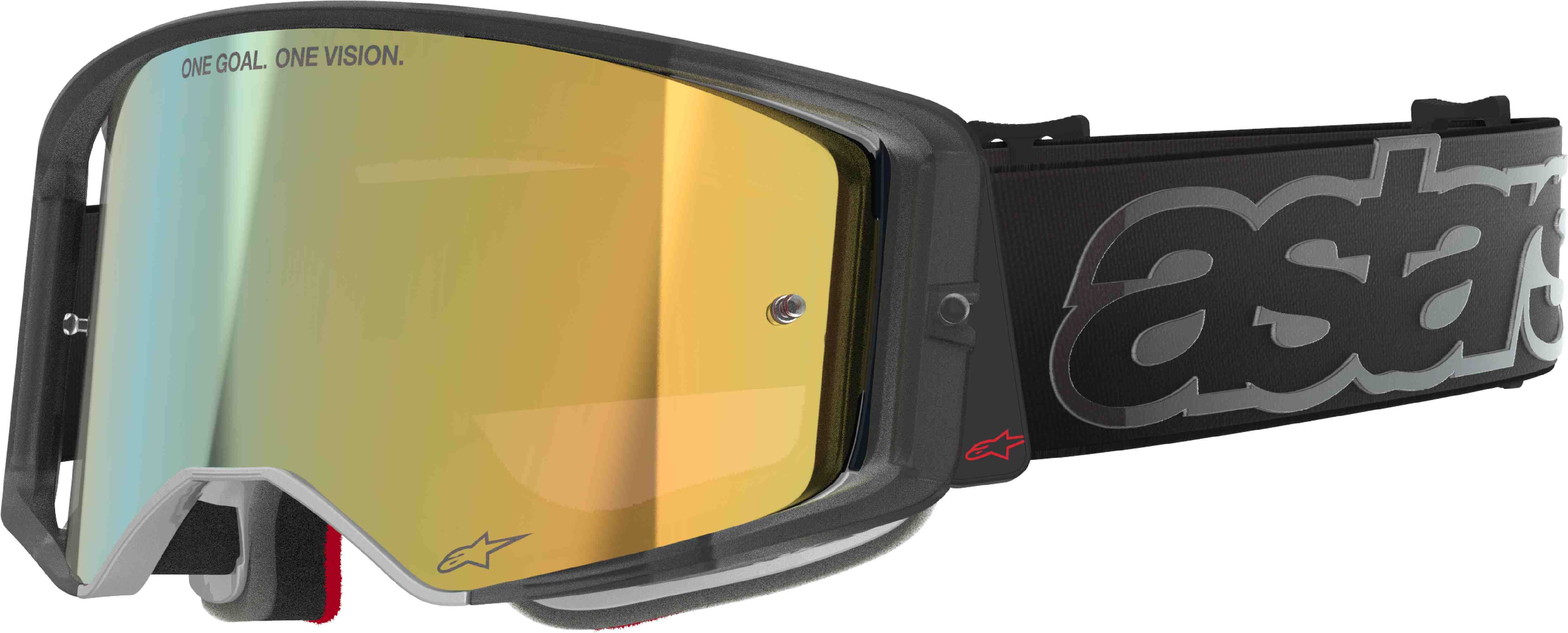 Alpinestars Men's Black Gold Supertech Vision Vista Motocross Goggles, Black-Gold For
