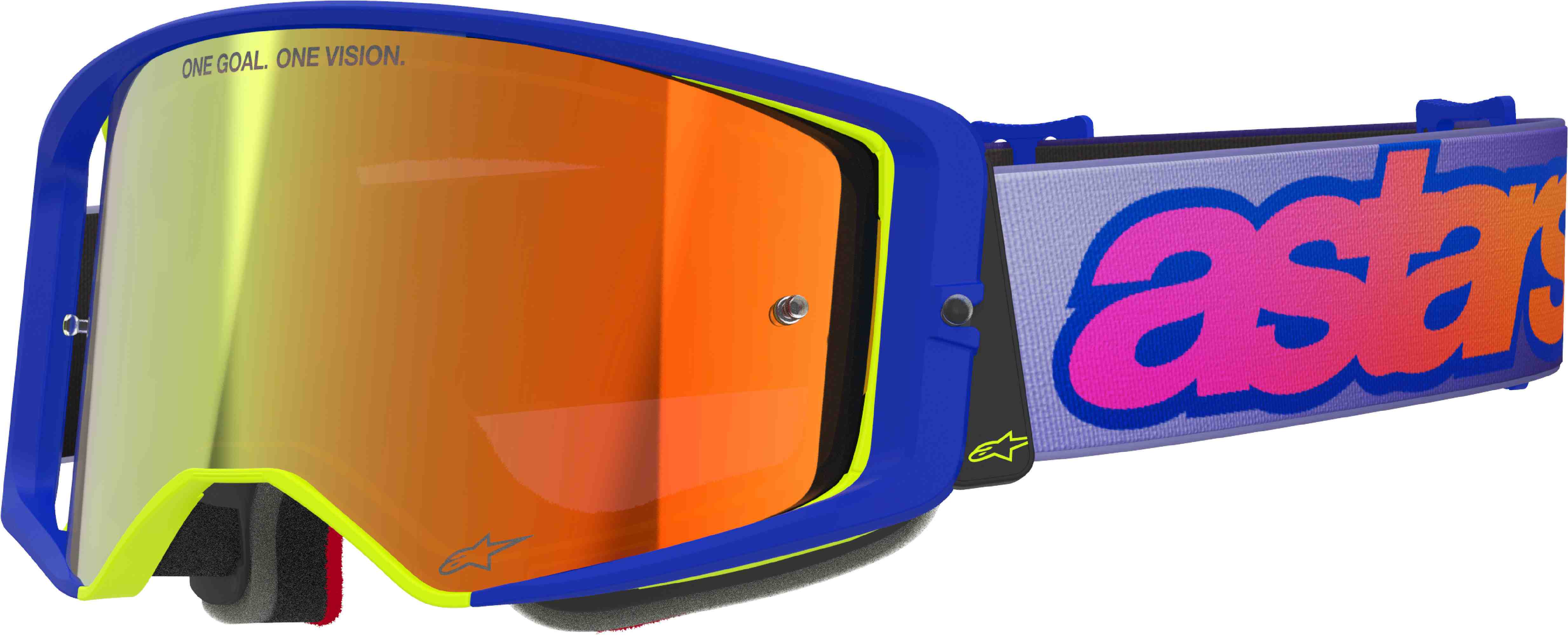 Alpinestars Men's Blue Yellow Supertech Vision Vista Motocross Goggles, Blue-Yellow For