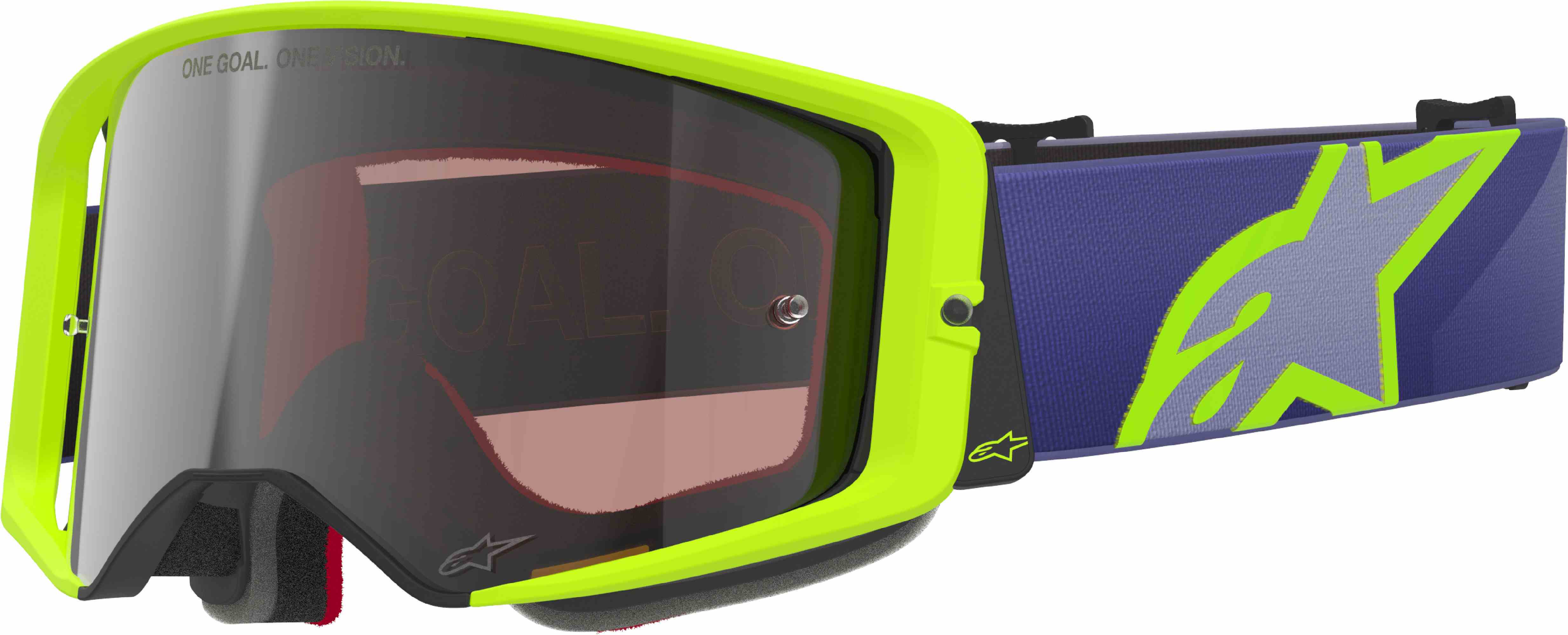 Alpinestars Men's Purple Yellow Supertech Vision Corp Motocross Goggles, Purple-Yellow For
