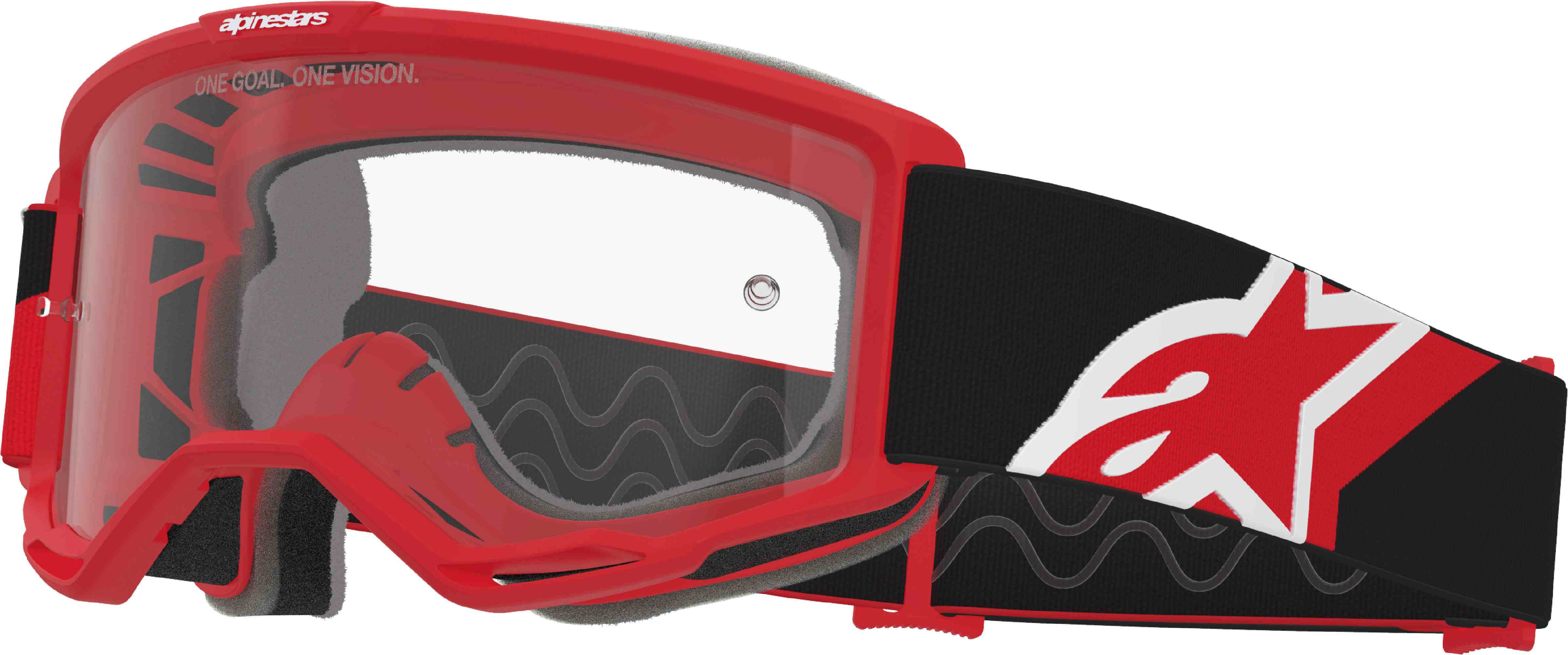 Alpinestars Men's Black White Red Vision Otg Motocross Goggles, Black-White-Red For