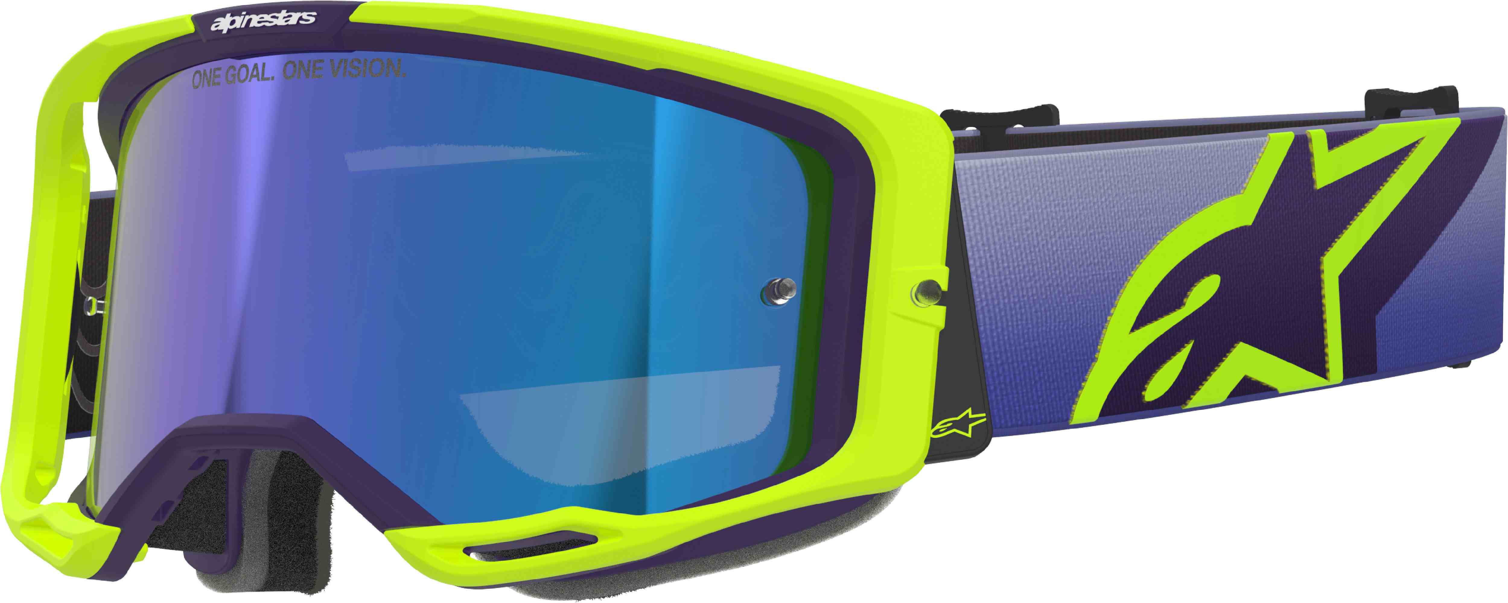 Alpinestars Men's Purple Yellow Vision 8 Corp Motocross Goggles, Purple-Yellow For