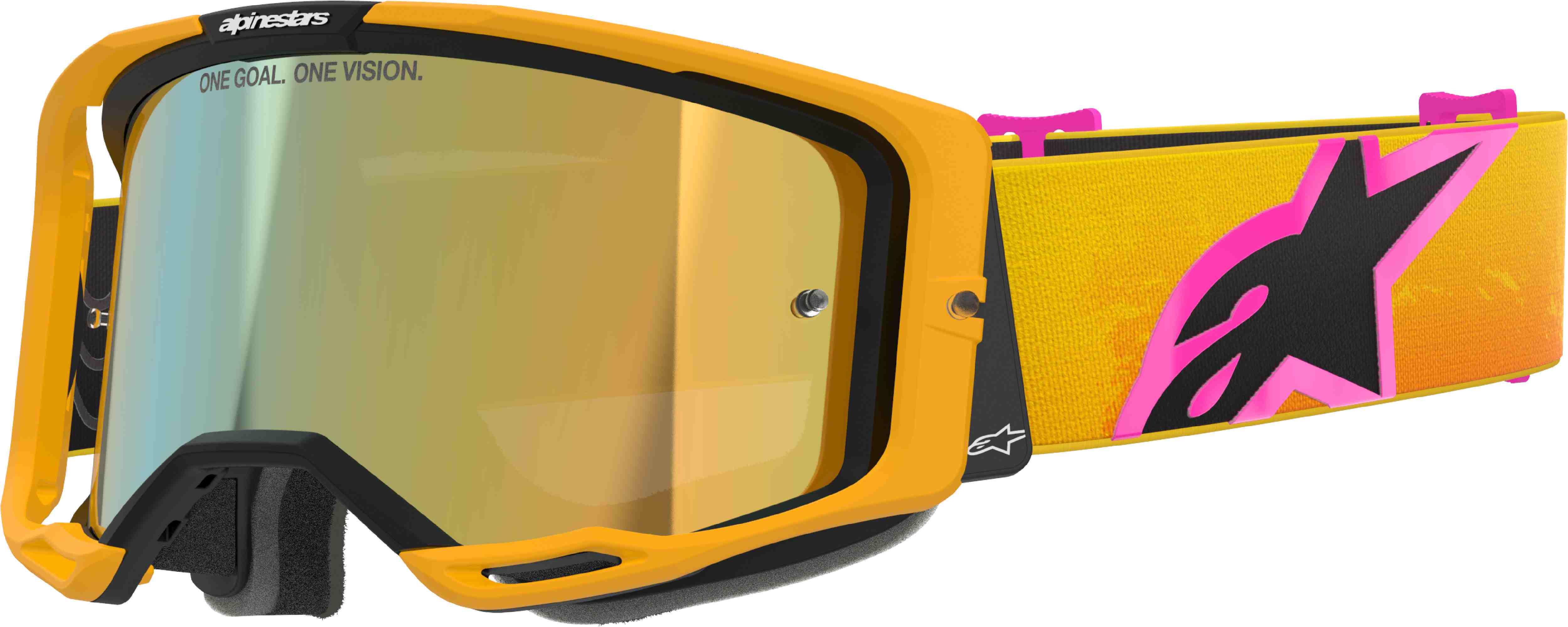Alpinestars Men's Yellow Orange Vision 8 Corp Motocross Goggles, Yellow-Orange For