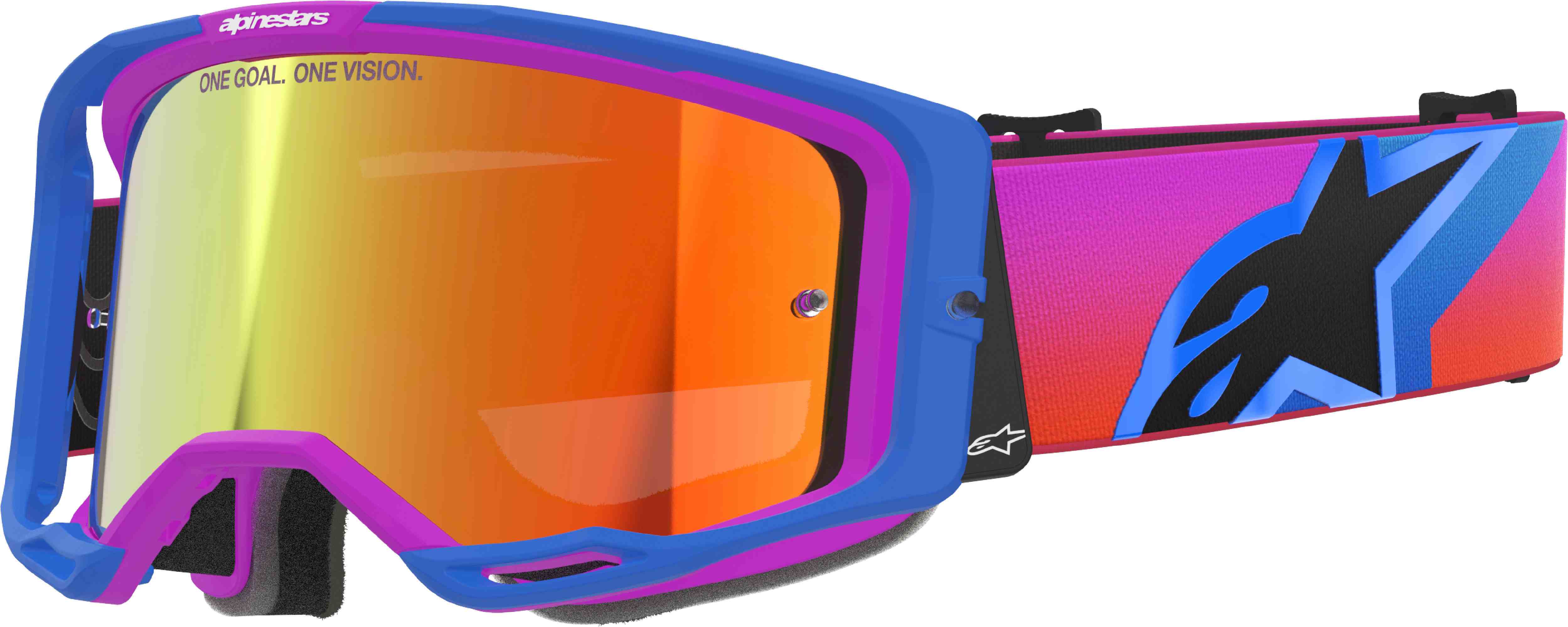 Alpinestars Men's Blue Purple Vision 8 Corp Motocross Goggles, Blue-Purple For