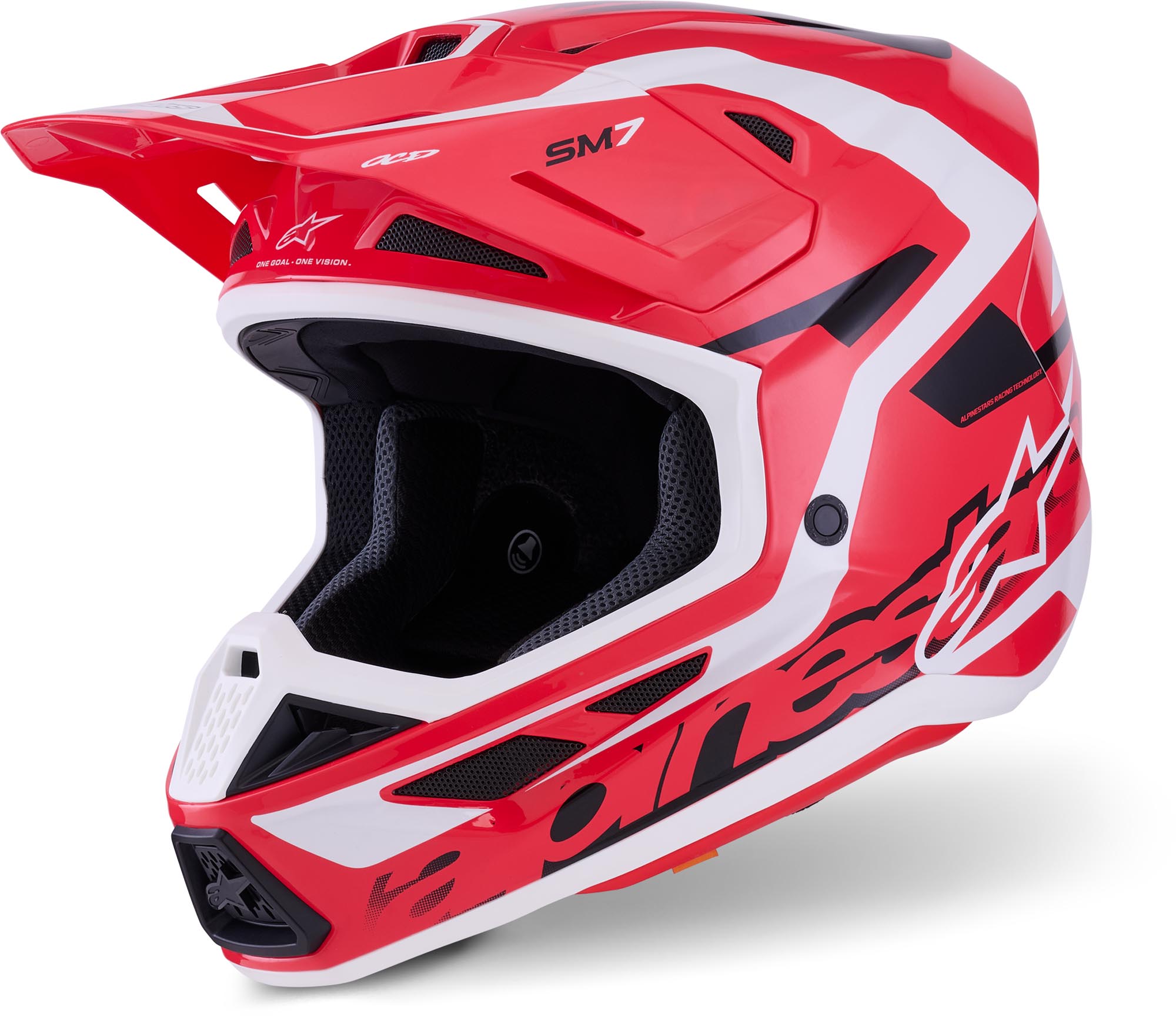 Alpinestars Men's Black Red S-M7 Deed Motocross Helmet, Black-Red, Size Xs For