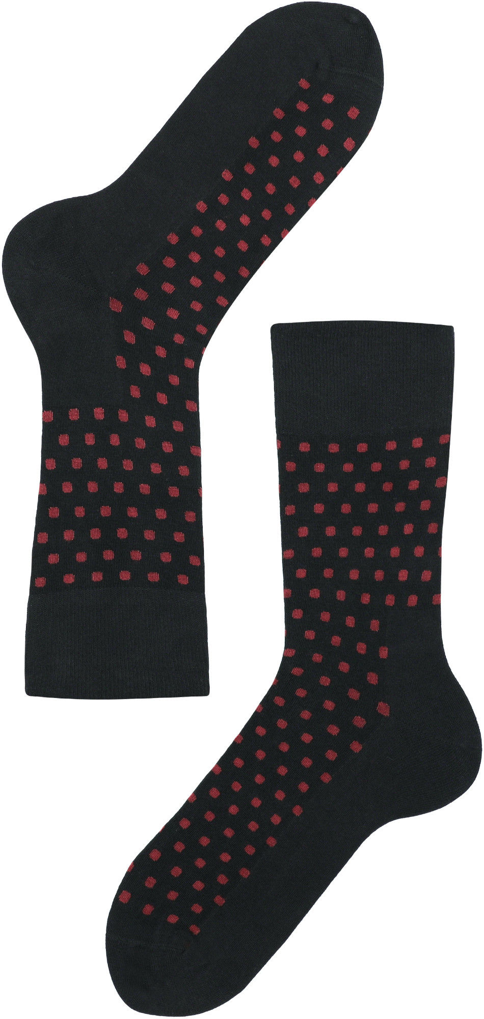Lenz Think About Dots Chaussettes - Paquet de 2, noir-rouge, taille 45 - 47 pour Hommes