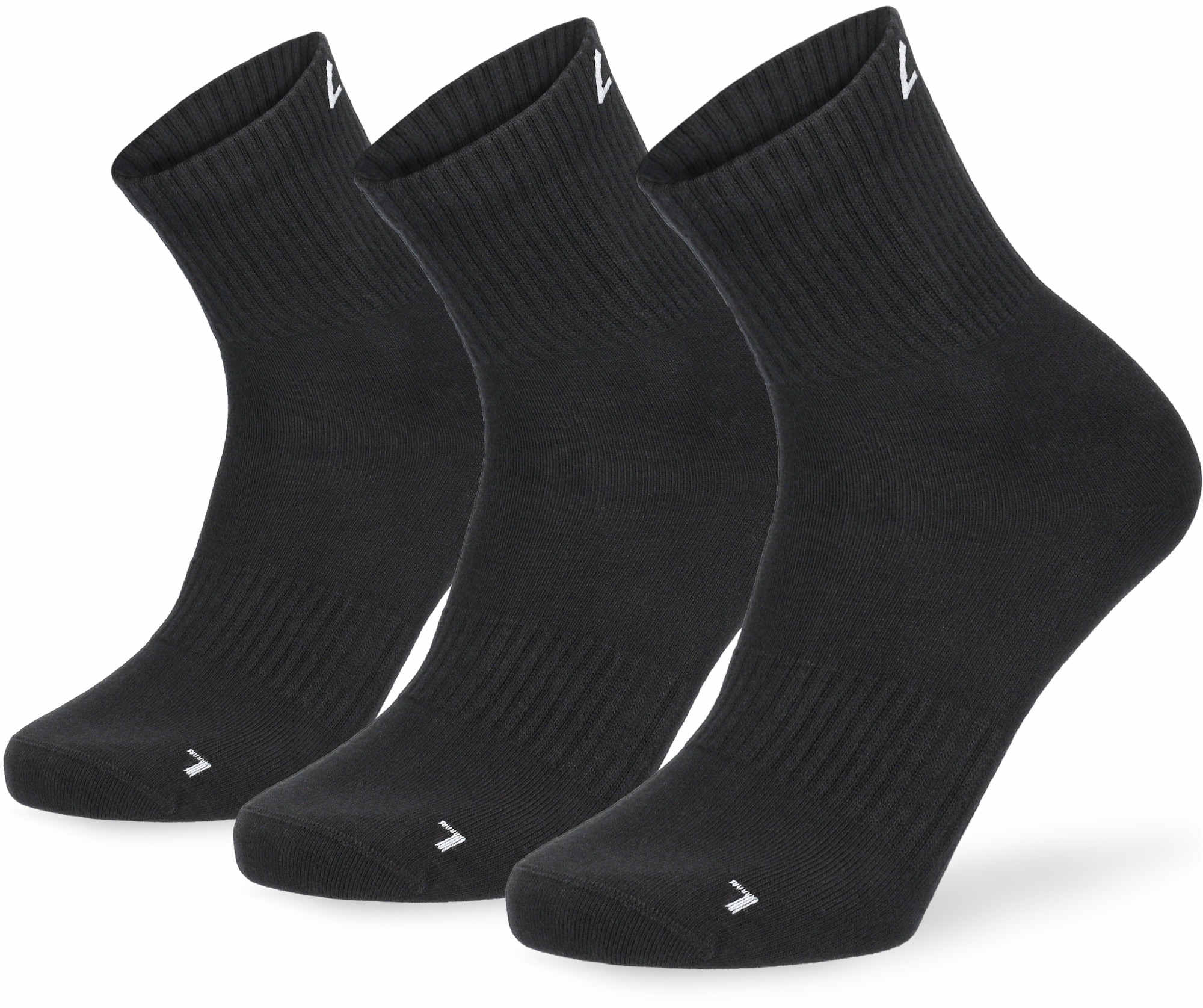 Lenz Sports Low Cut Chaussettes - Paquet de 3, noir, taille 43 - 46 pour Hommes