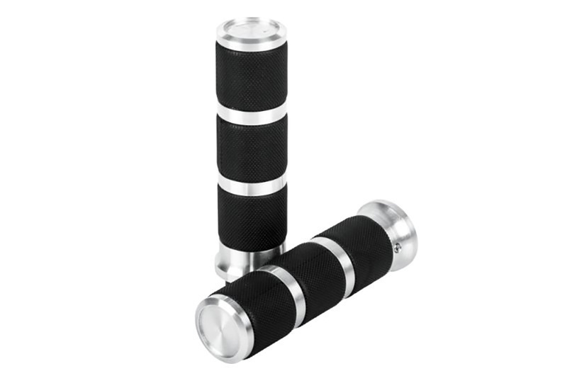 Highway Hawk スロットルケーブルマウント付き1インチハンドルバー用スピードハンドルバーグリップ、取り外し可能なエンドキャップ、クローム