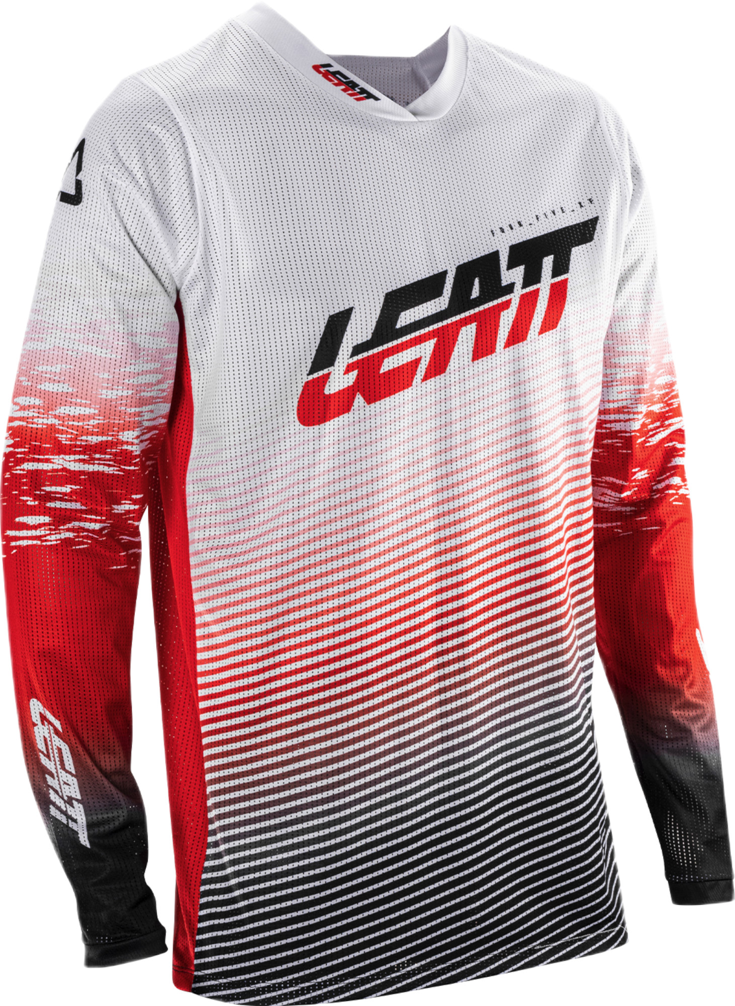 Leatt Moto 4.5 X-Flow V26 Maillot de motocross, noir-blanc-rouge, taille L pour Hommes