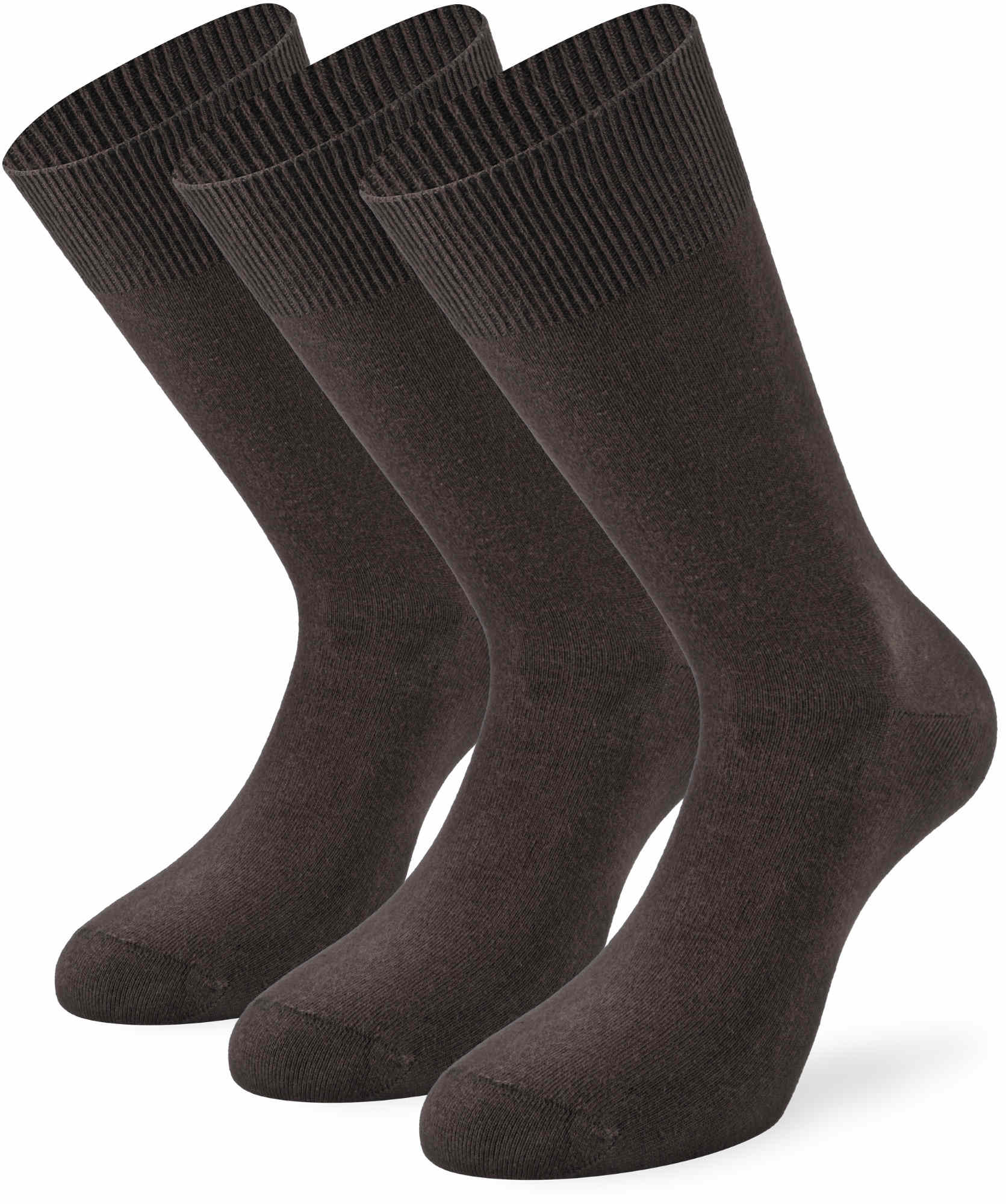 Lenz Basic Chaussettes - Paquet de 3, brun, taille 39 - 42 pour Hommes