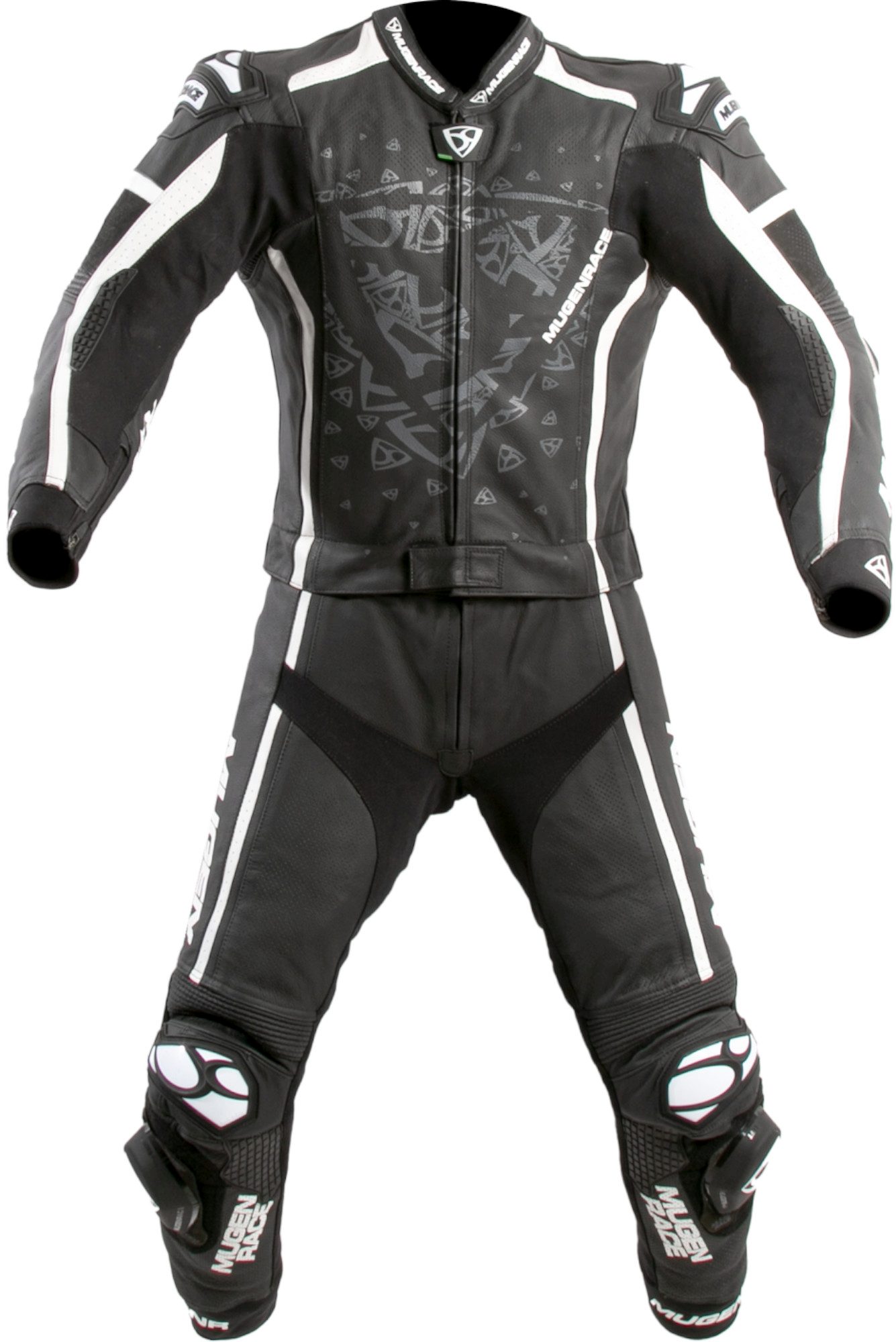 MUGENRACE RC-Viale Due perforated 2-Piece Motorcycle Leather Suit, black-white, Size 50 for Men-image-1536080370