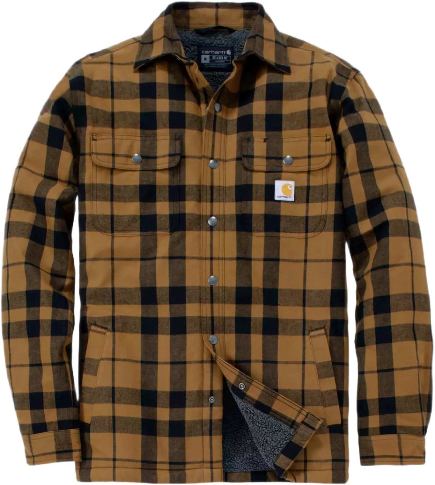 Carhartt Relaxed Fit Flannel Sherpa‑Lined Shirt Textil Jacke