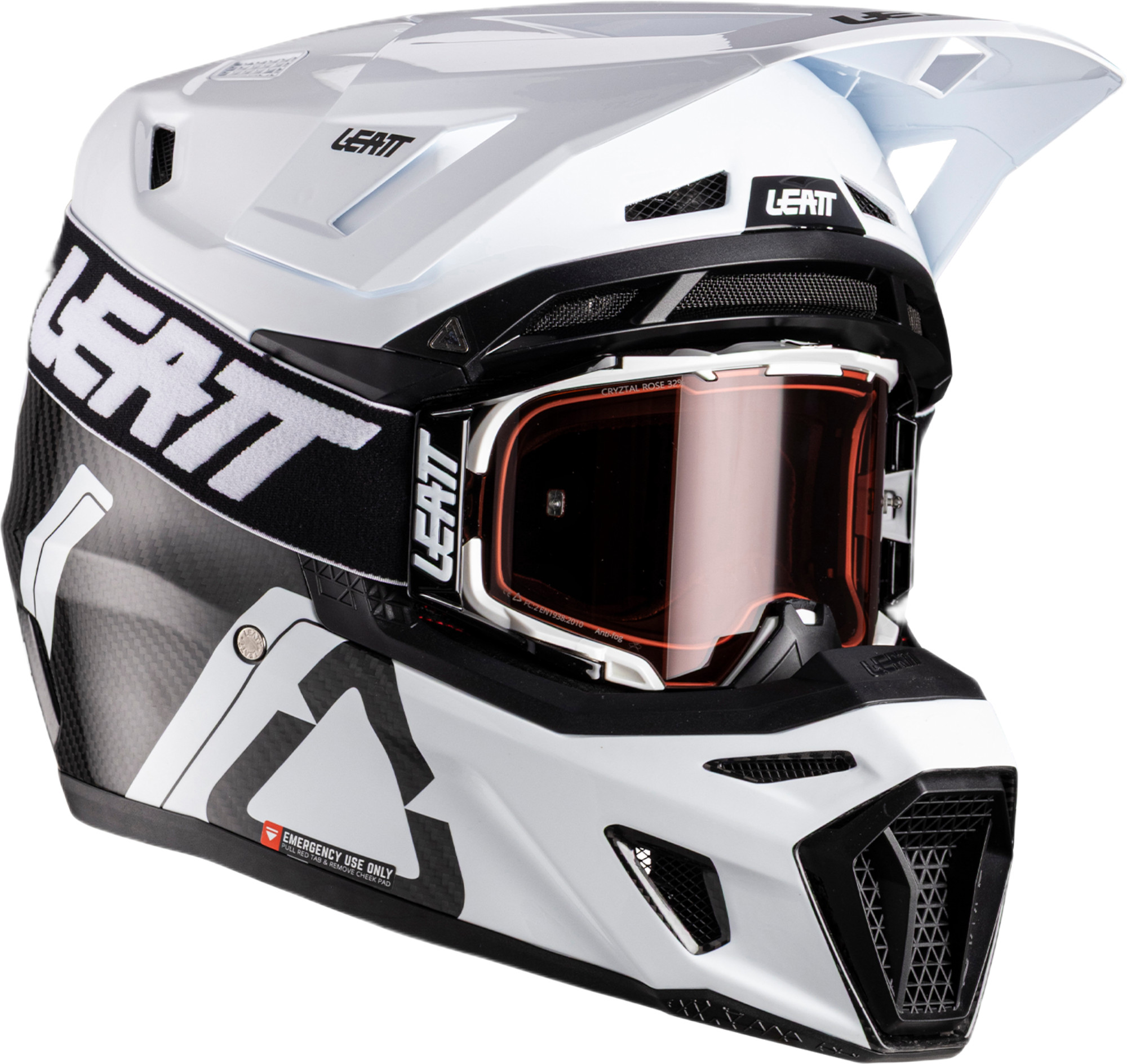 Leatt 9.5 Carbon V26 Casque de motocross avec lunettes, taille L pour Hommes