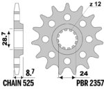 PBR Framdrev i stål standard 2357 - 525