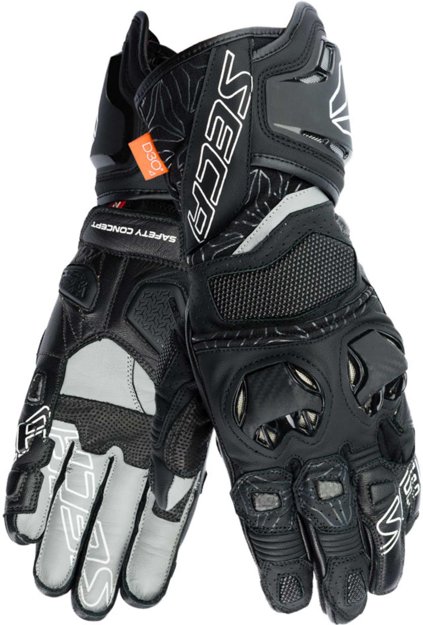 Seca Ukemi Pro Gants de moto, noir-blanc, taille XL pour Hommes