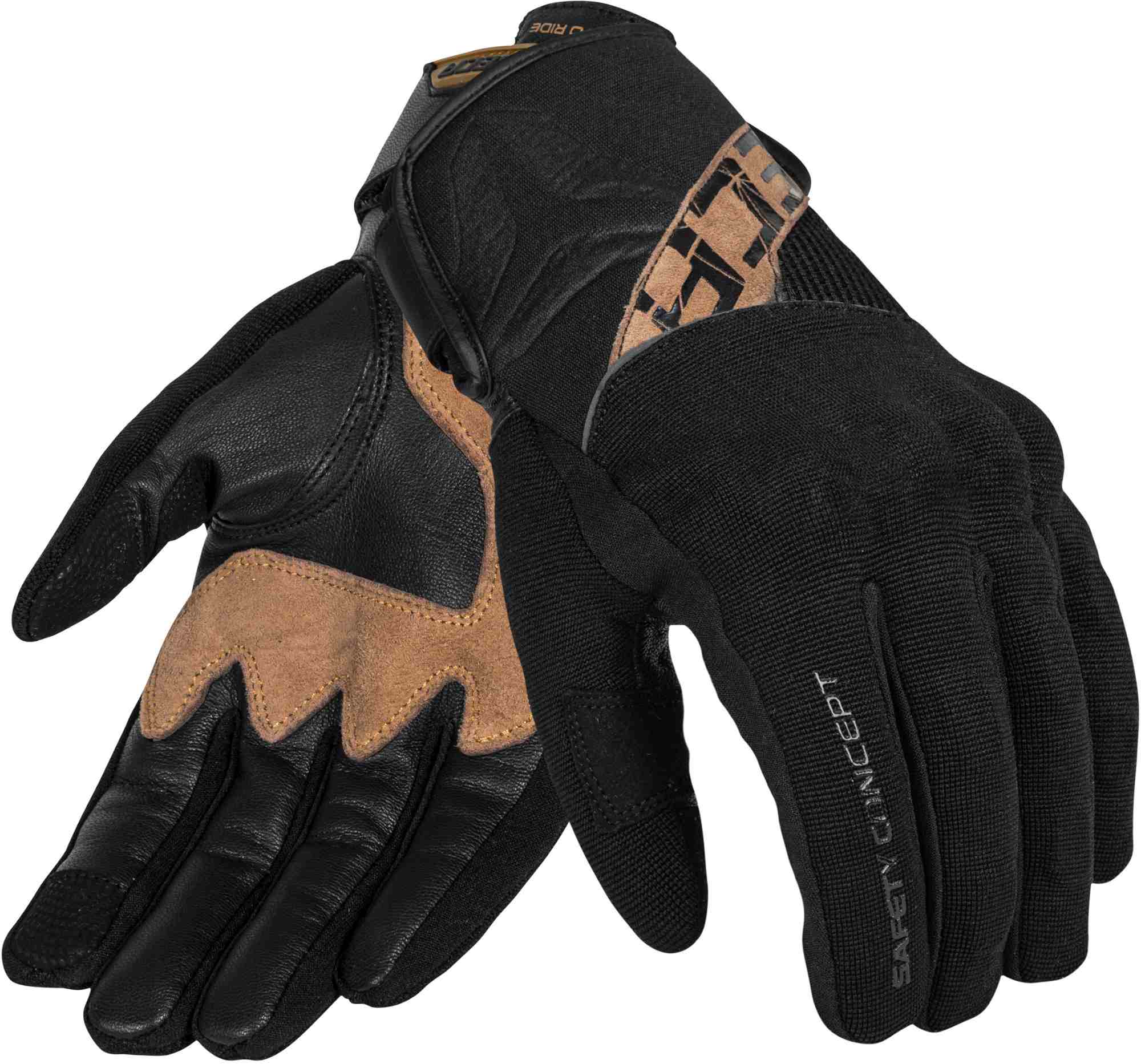Seca X-Stretch II Gants de moto, noir-brun, taille L pour Hommes