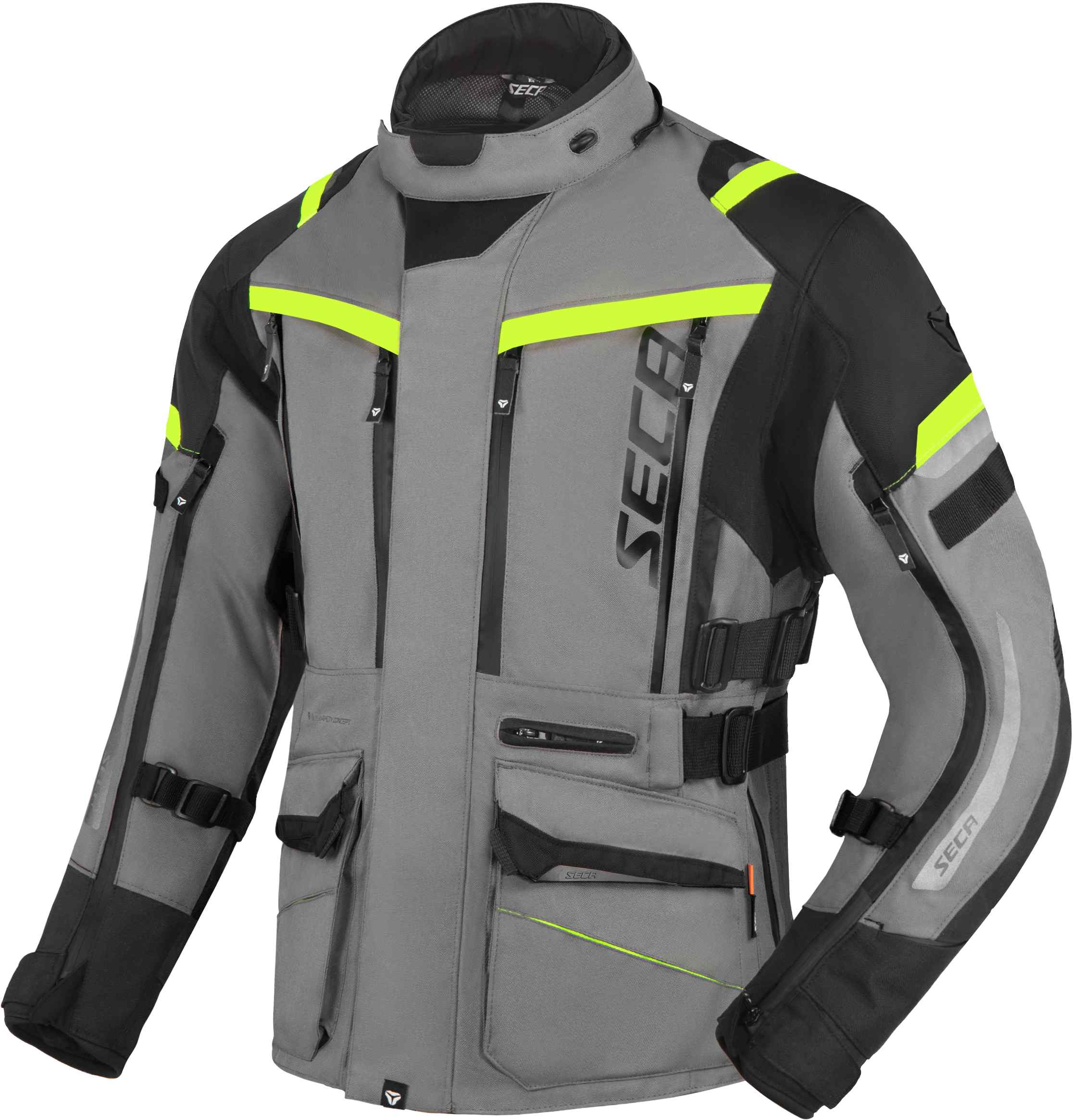 Seca Arrakis III водонепроницаемая мотоциклетная текстильная куртка Серый/Черный/Желтый 3XL 