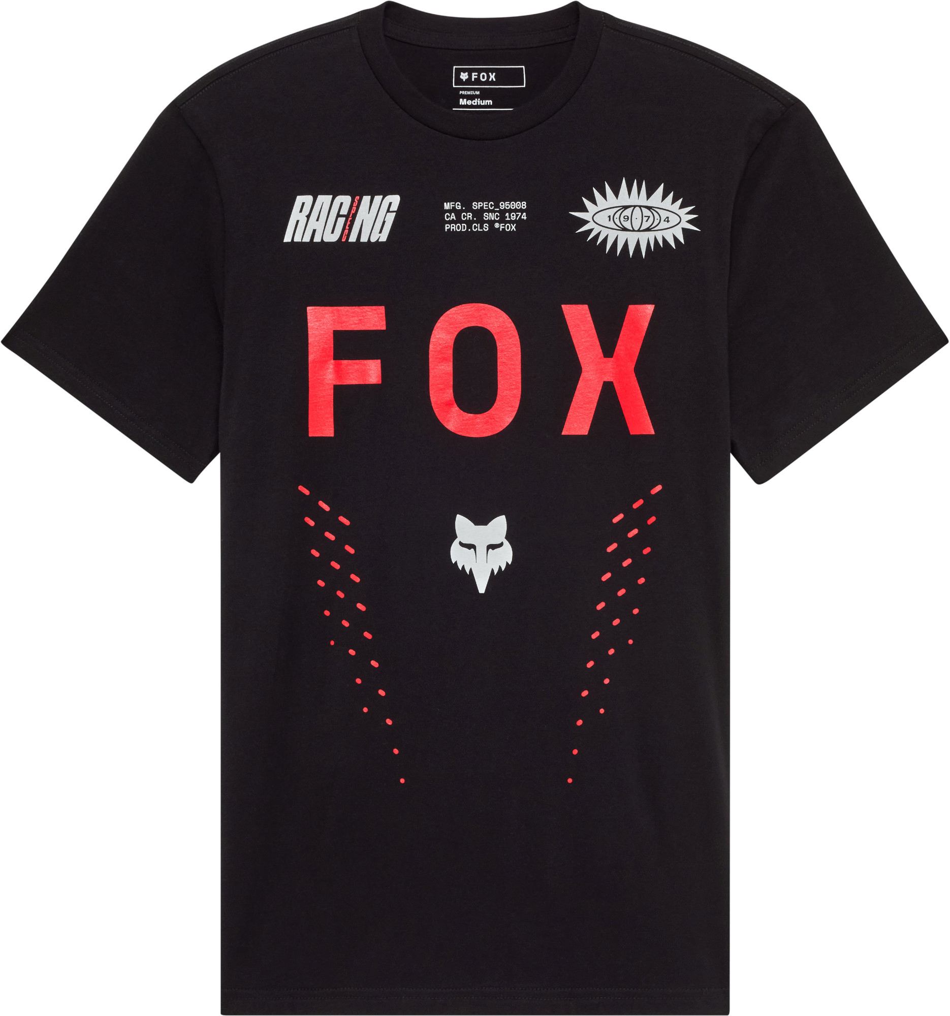 Fox Shield Premium T-Shirt, Black-White-Red, Size Xl For Men-image