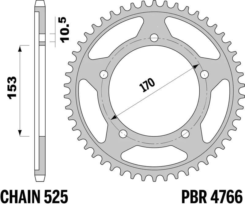 PBR Kettenrad Stahl Standard - 525