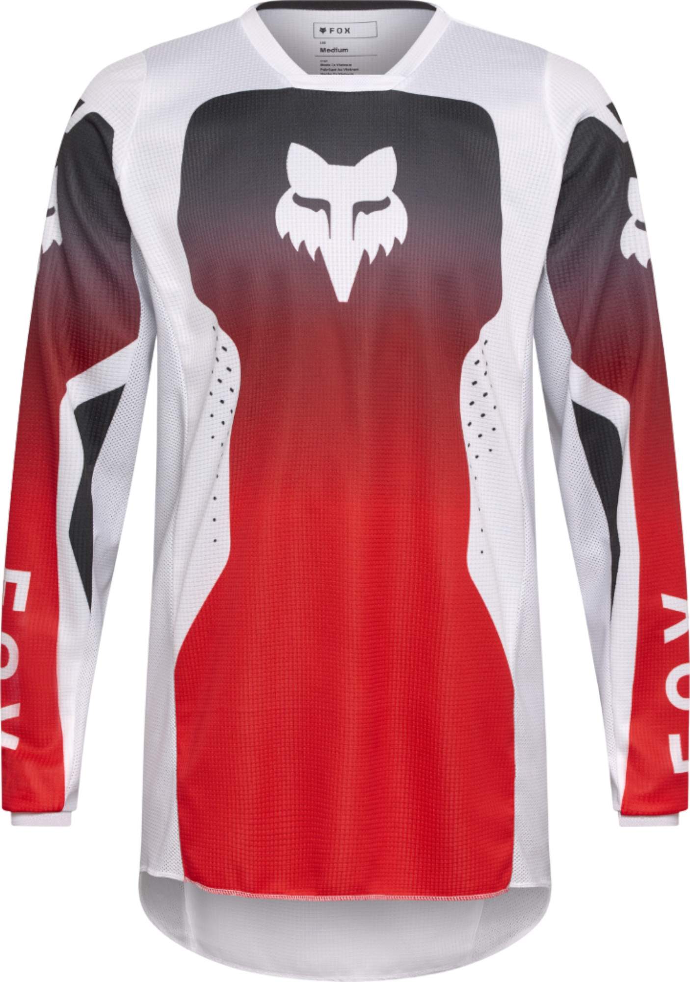 FOX 180 Shield Motocross Jersey, black-white-red, Size 2XL for Men-image-981473759