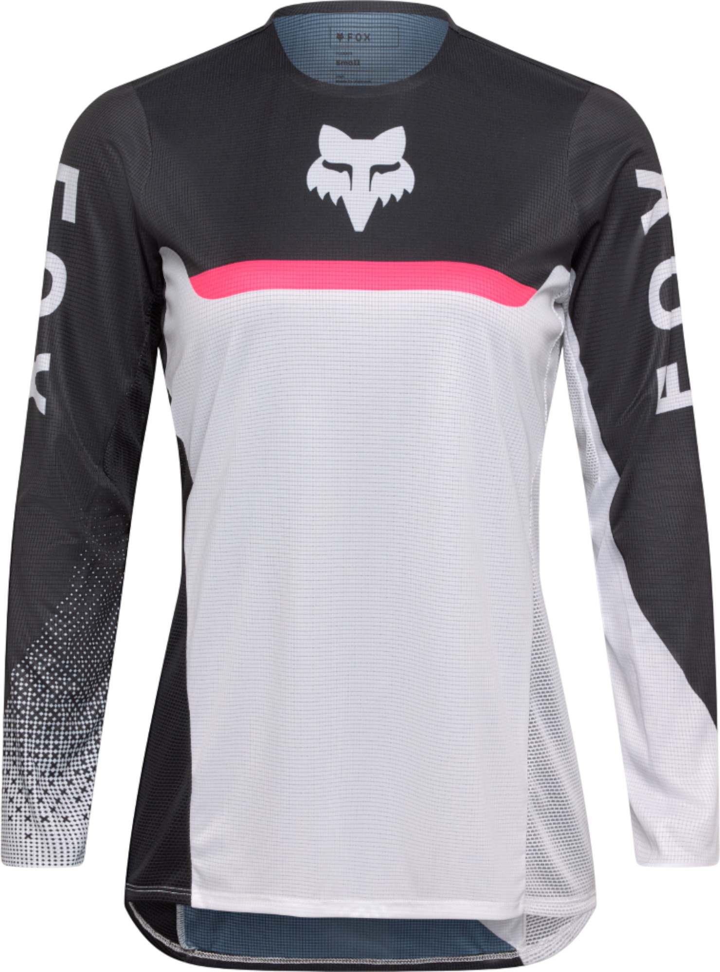 FOX Flexair Fracture Ladies Motocross Jersey, black-white-pink, Size L for Women-image-981485571