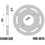 PBR Standard C45 Steel Rear Sprocket 4675 - 520