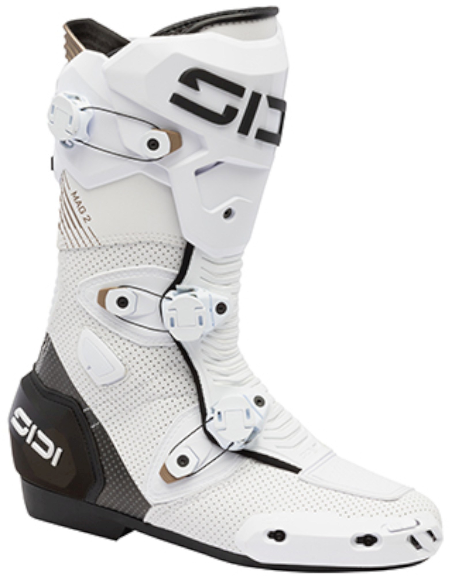 Sidi Men's Black White Mag-2 Air Motorcycle Boots, Black-White, Size 43 For