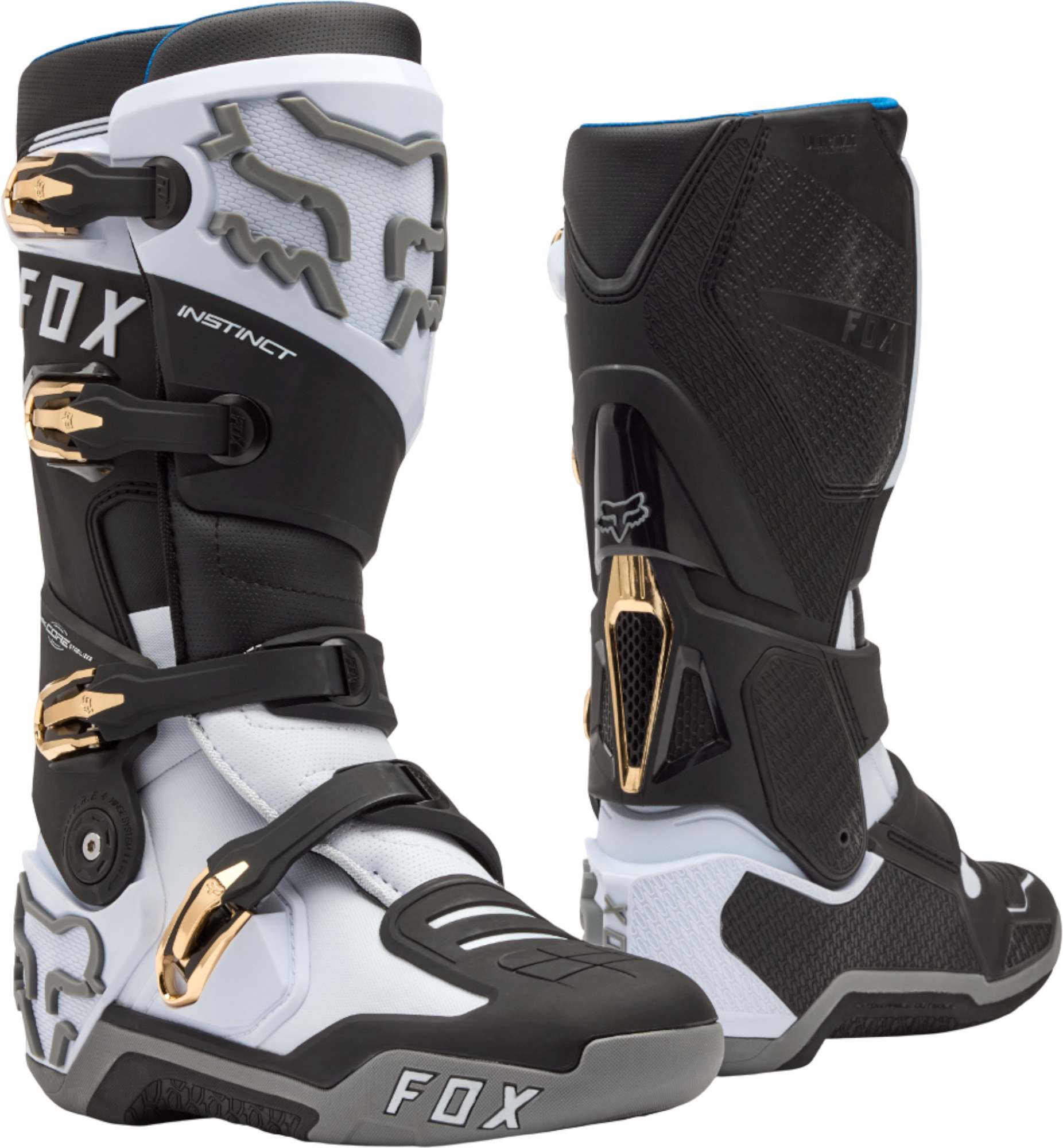 Fox Instinct Motocross Boots, Black-Grey-White, Size 46 For Men-image