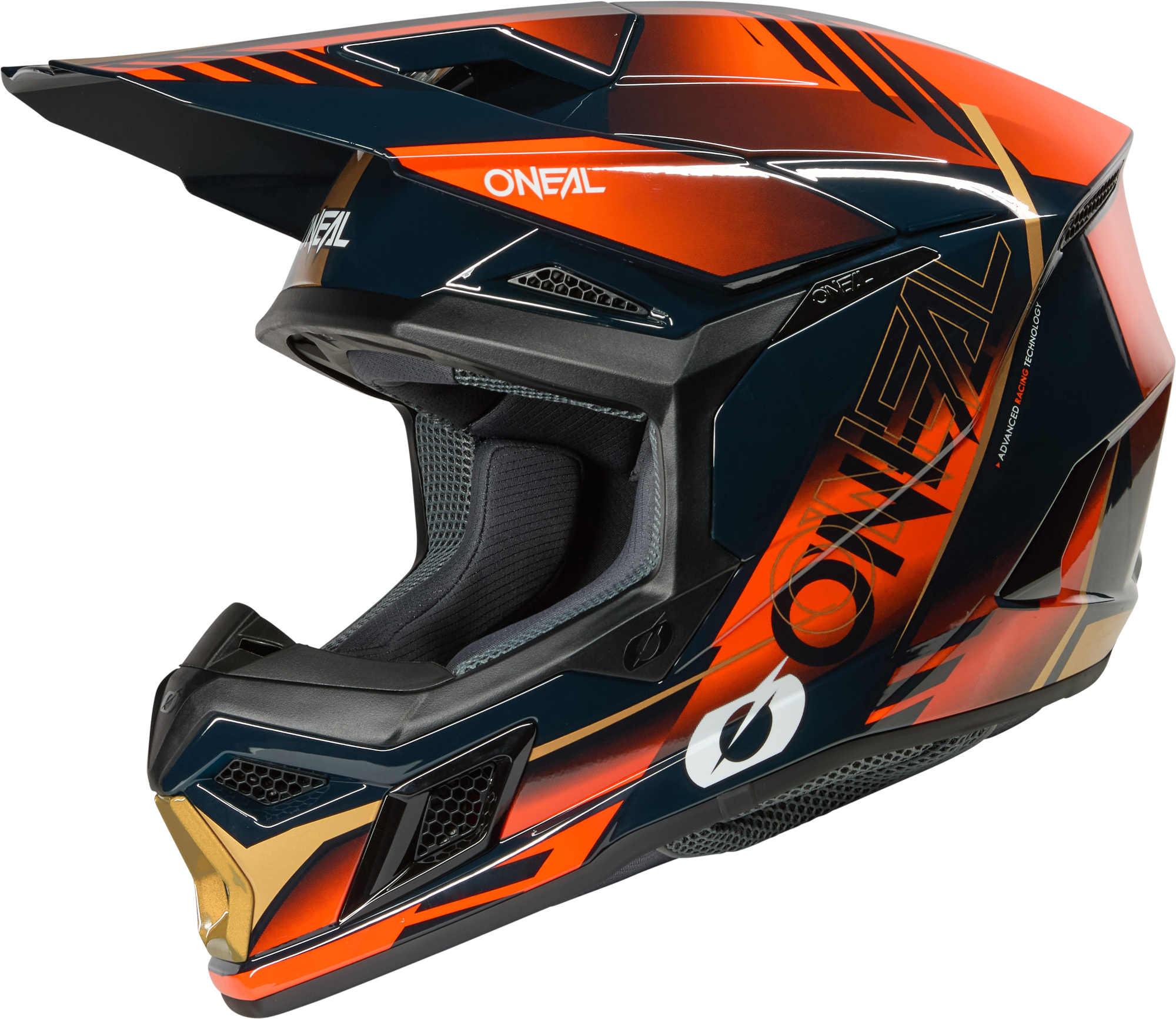 Side view of Oneal 3SRS HAZE Motocross Helmet, Size L for Men