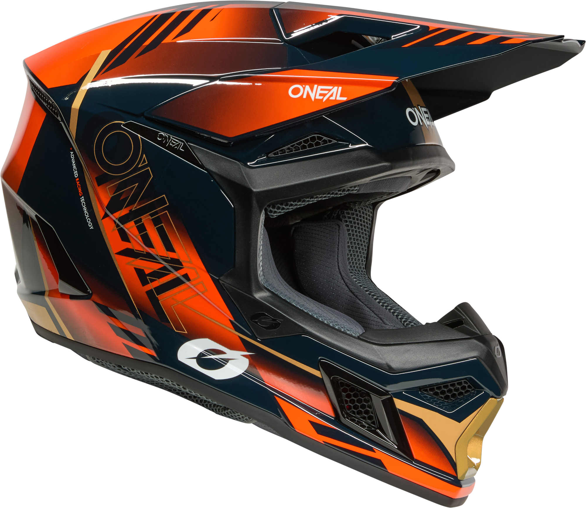 Side view of Oneal 3SRS HAZE Motocross Helmet, Size L for Men