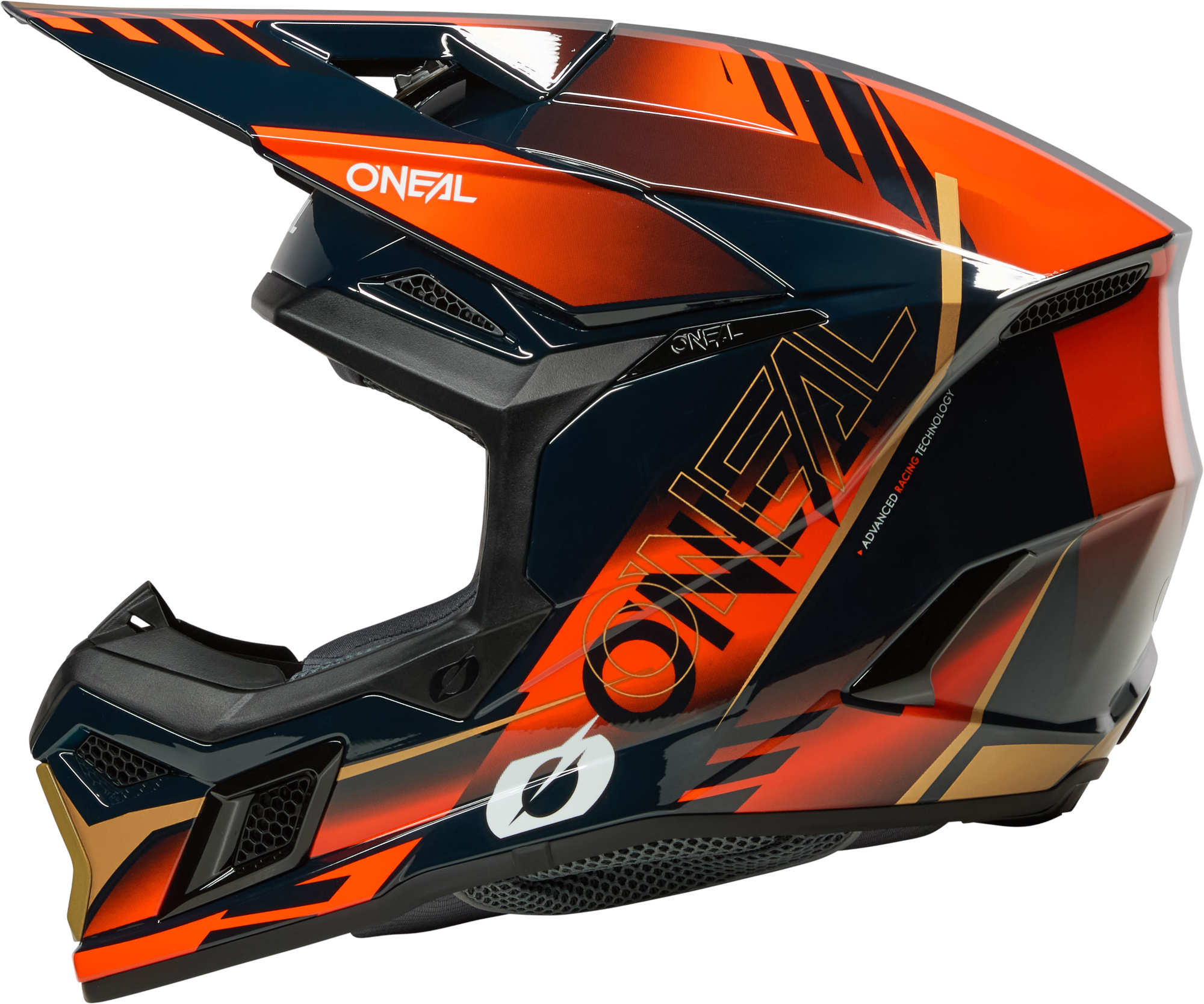 Side view of Oneal 3SRS HAZE Motocross Helmet, Size L for Men