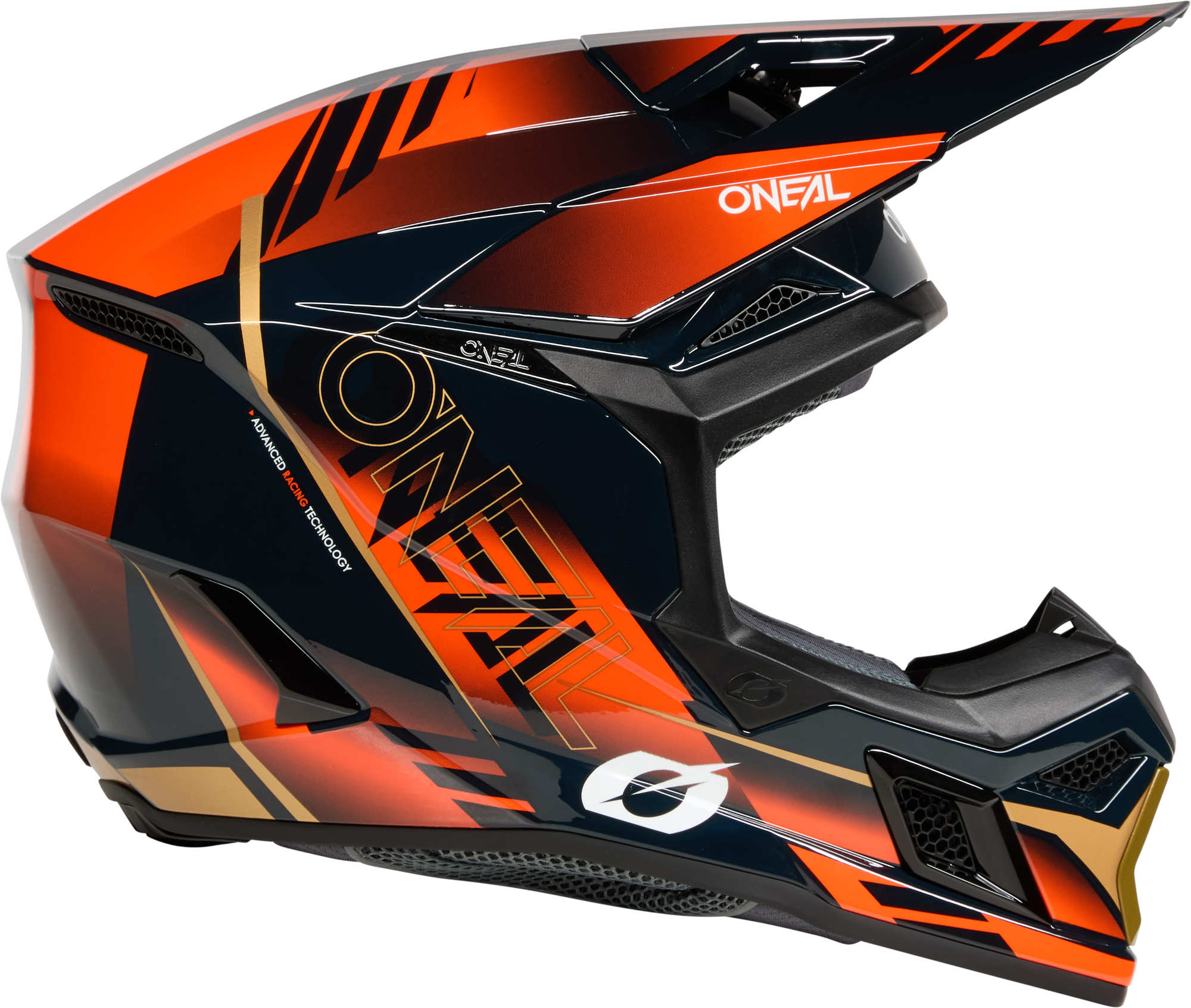 Side view of Oneal 3SRS HAZE Motocross Helmet, Size L for Men