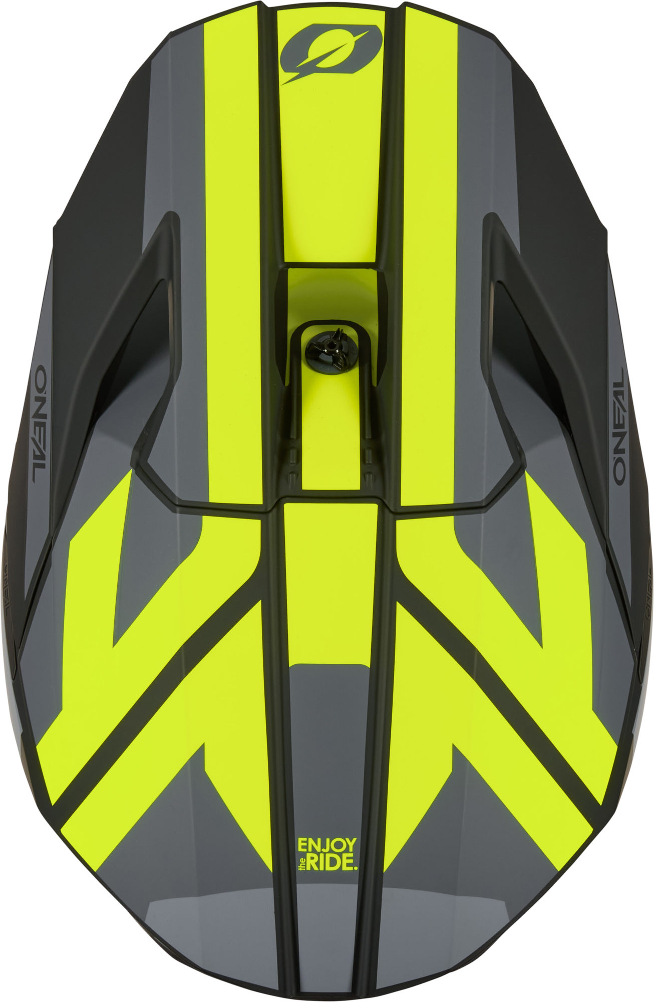 Side view of Oneal 3SRS RIDE Motocross Helmet, black-grey-yellow, Size M for Men