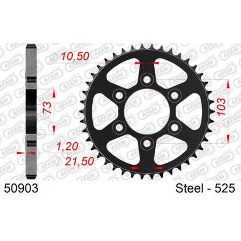 Afam Rear Sprocket Steel Standard - 525
