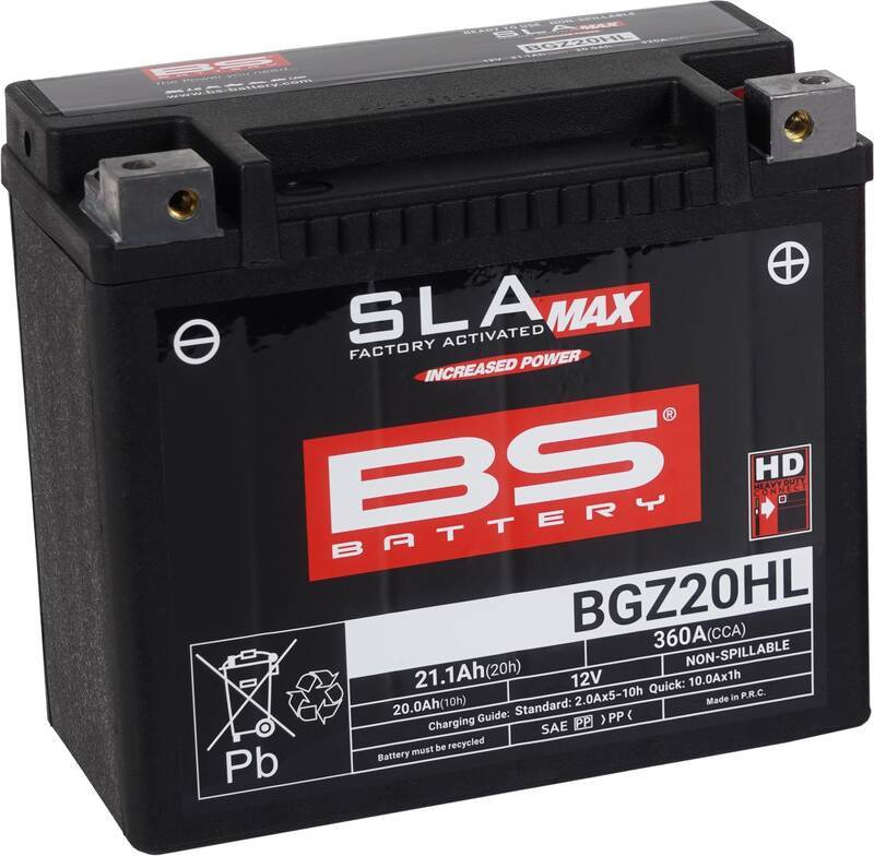 BS Battery SLA Max Battery Maintenance Free Factory Activated - BGZ20HL