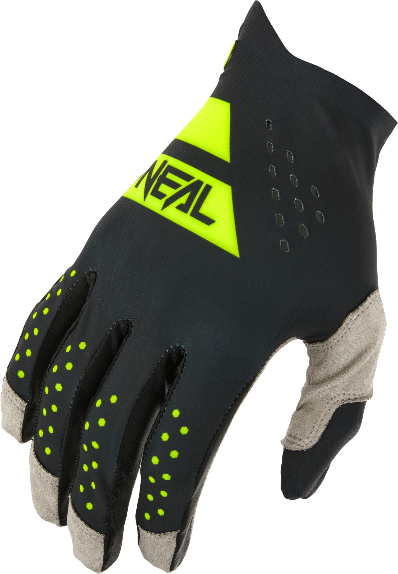 Oneal PIN IT Slip On Guantes de motocross, negro-amarillo, tamaño S para hombre