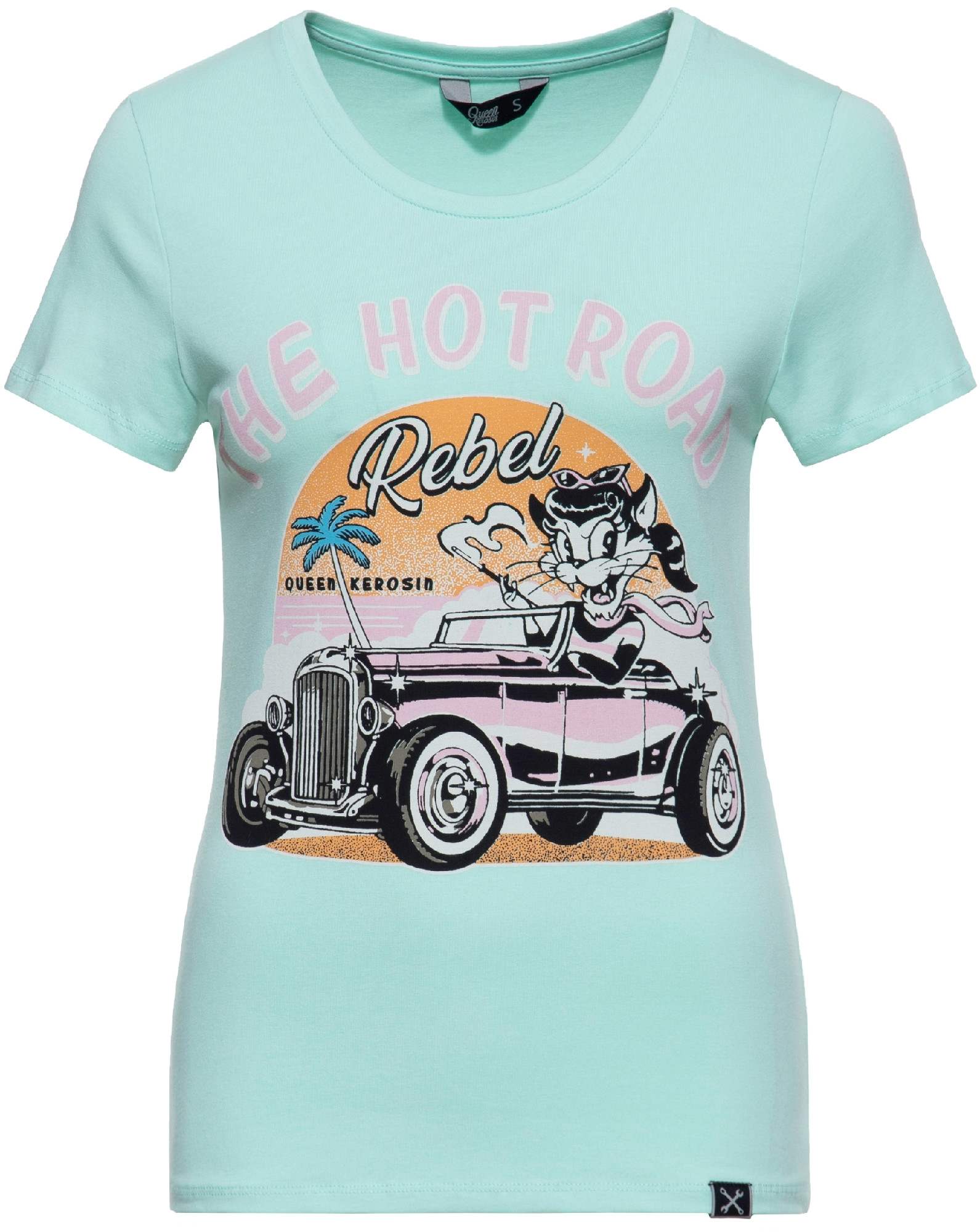 Queen Kerosin The Hot Road Rebel T-Shirt Femme, turquoise, taille 3XL pour Femmes