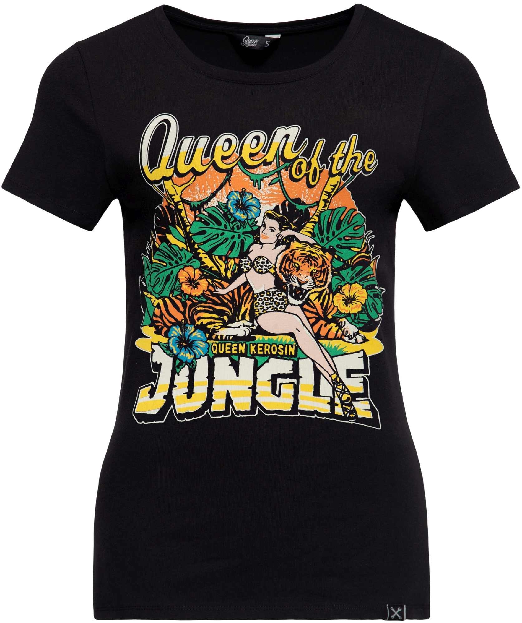 Queen Kerosin Queen Of The Jungle T-Shirt Femme, noir, taille 2XL pour Femmes