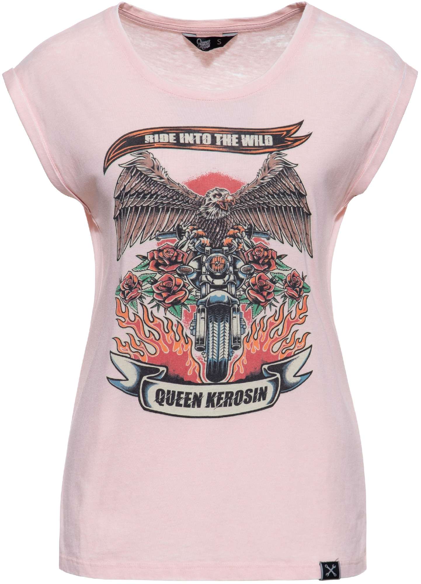Queen Kerosin Ride Into The Wild T-Shirt Femme, gris, taille 4XL pour Femmes