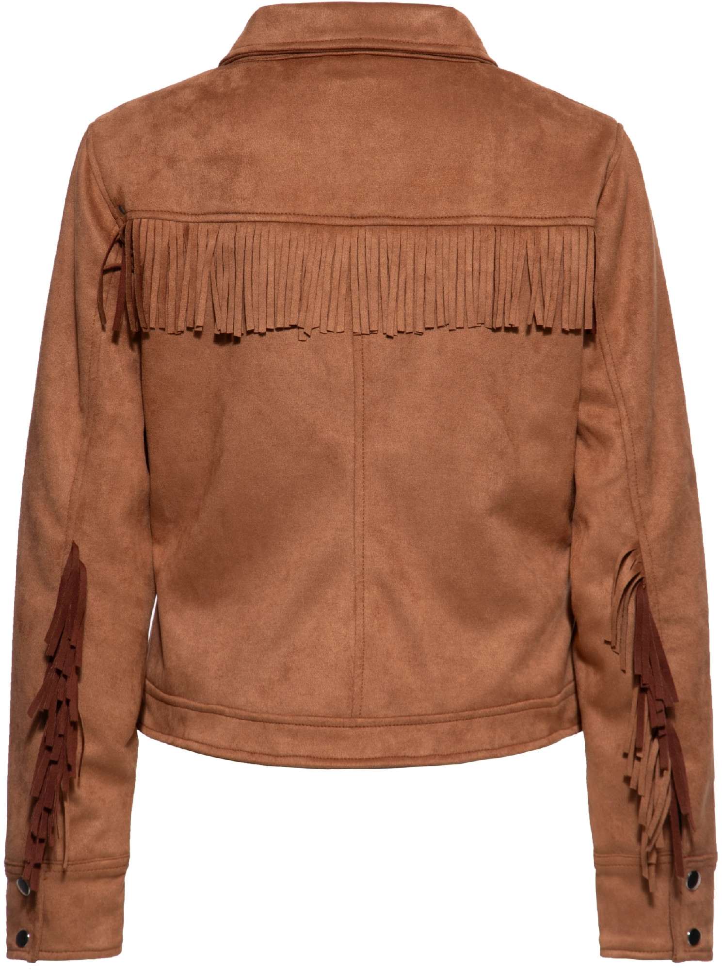 Side view of Queen Kerosin Western Ladies Jacket, brown, Size XS for Women
