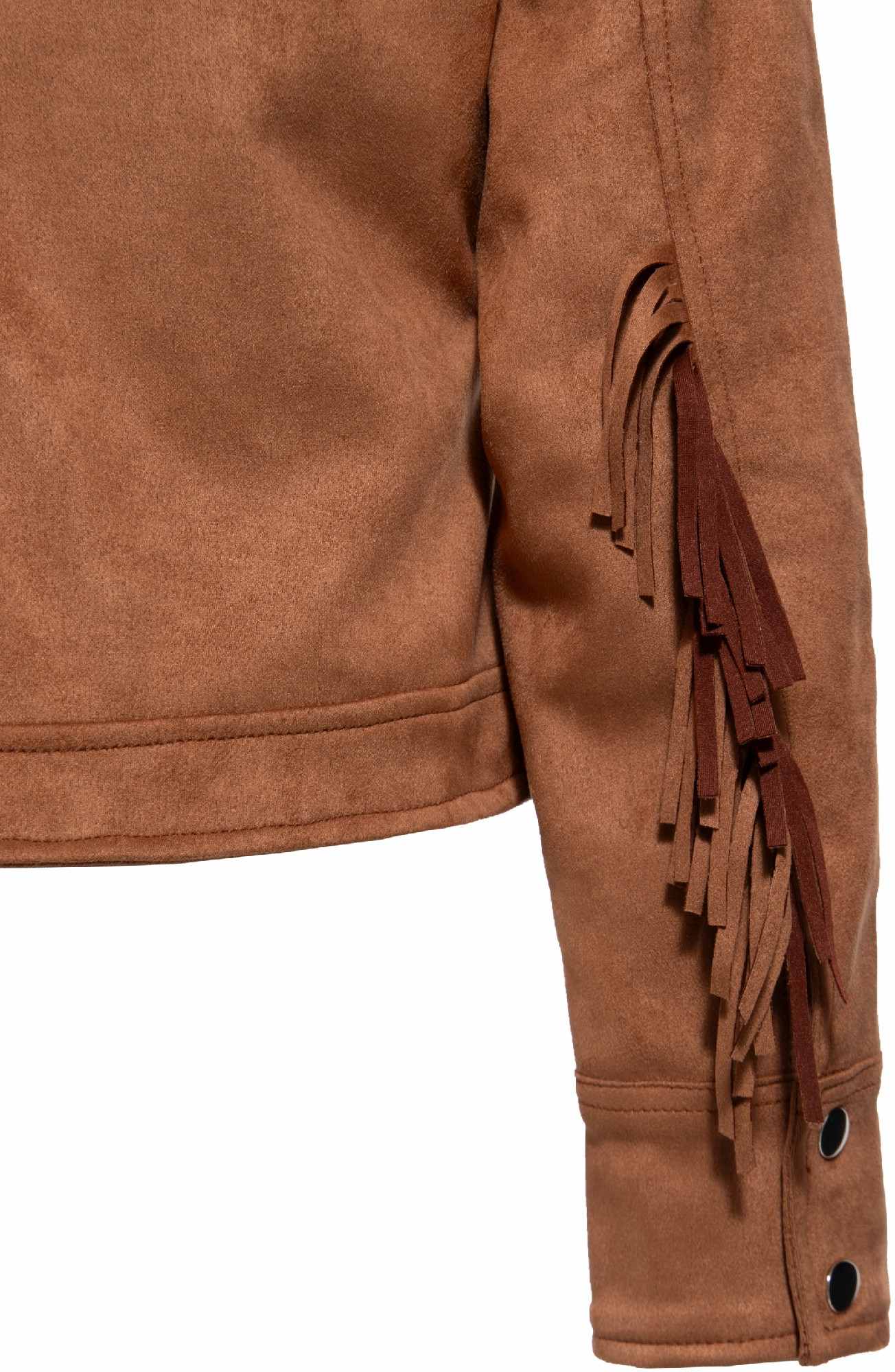 Side view of Queen Kerosin Western Ladies Jacket, brown, Size XS for Women