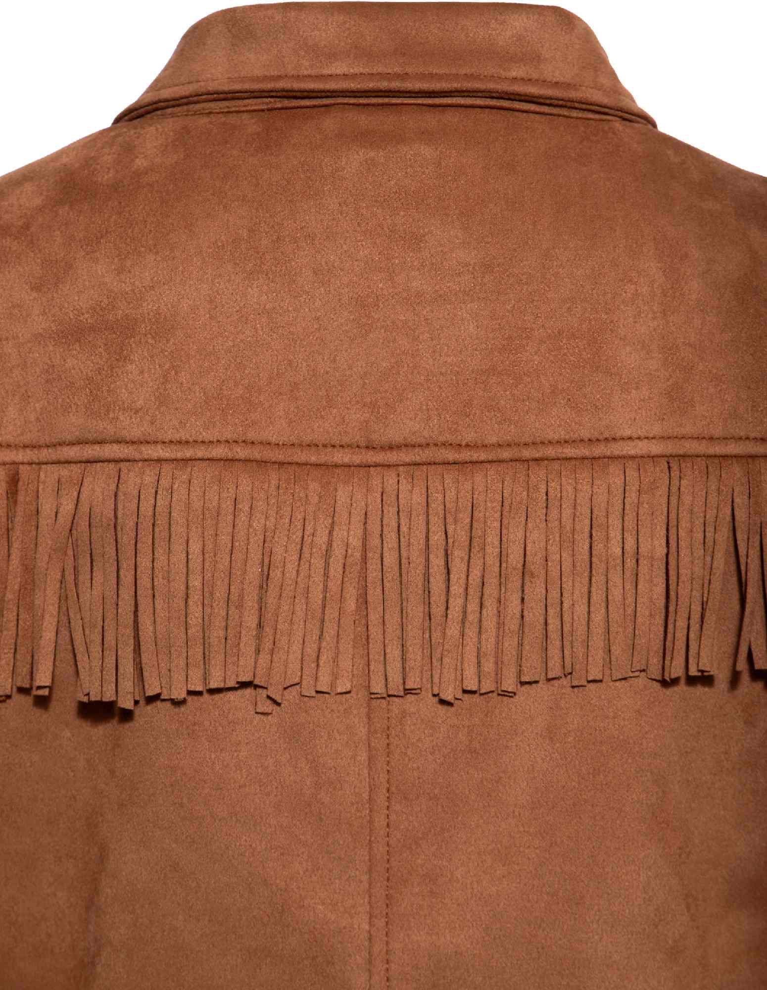 Side view of Queen Kerosin Western Ladies Jacket, brown, Size XS for Women