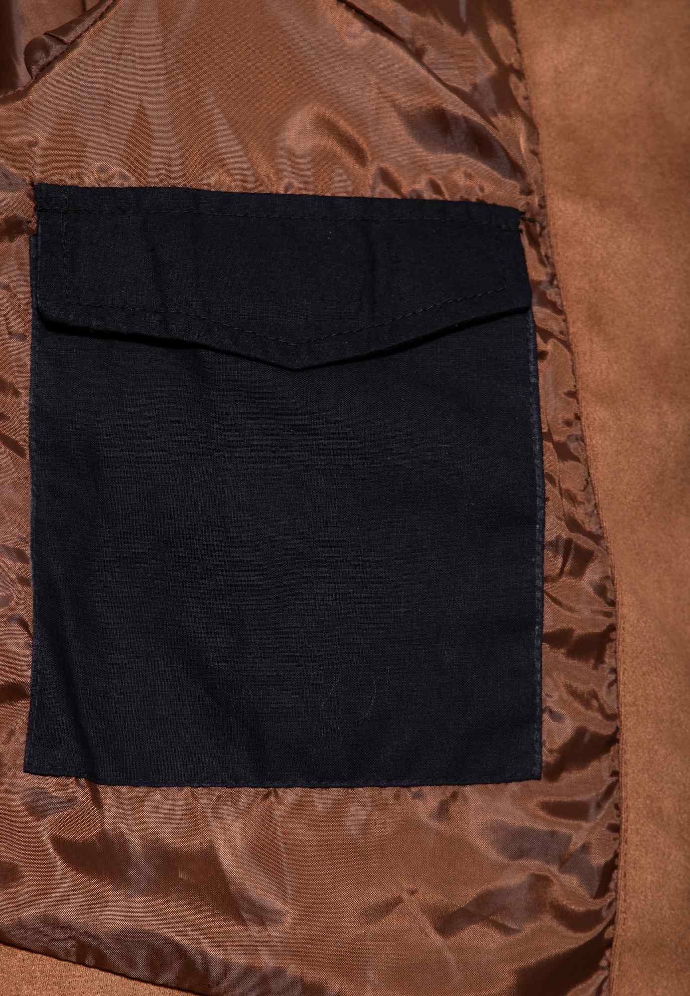 Side view of Queen Kerosin Western Ladies Jacket, brown, Size XS for Women
