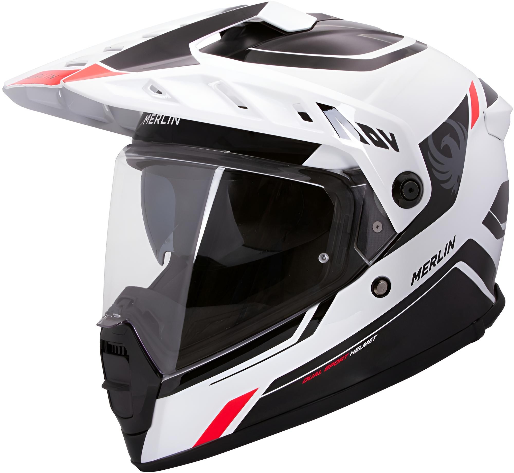 Merlin Torres Adventure Block Casque d’enduro, blanc-rouge, taille M pour Hommes