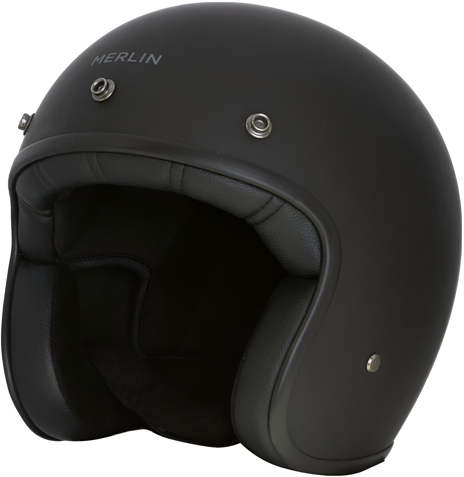 Merlin Blackbird Logo Casque jet, noir, taille XS pour Hommes