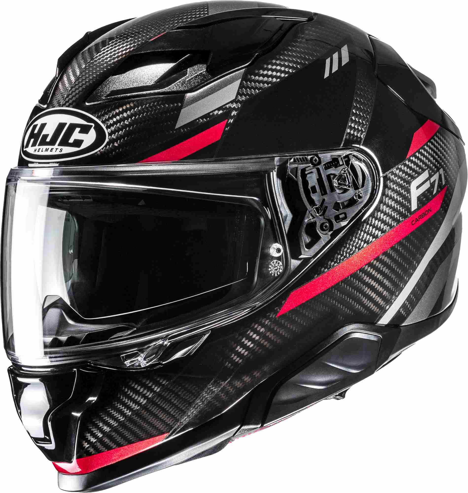 Hjc Men's Black Red F71 Carbon Esira Helmet, Black-Red, Size Xl For